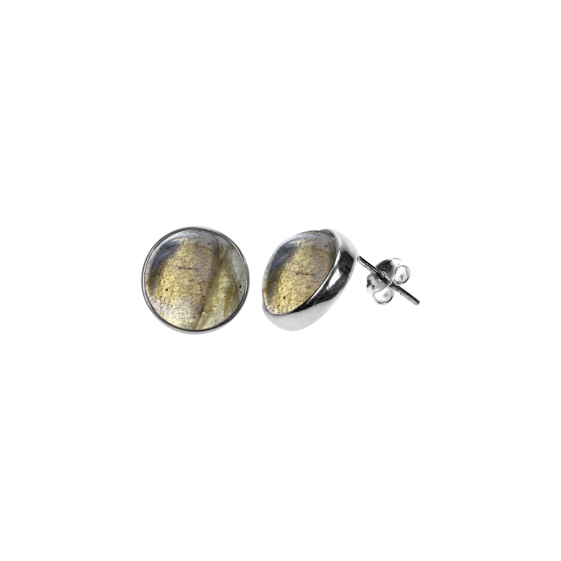 Samira large labradorite round studs