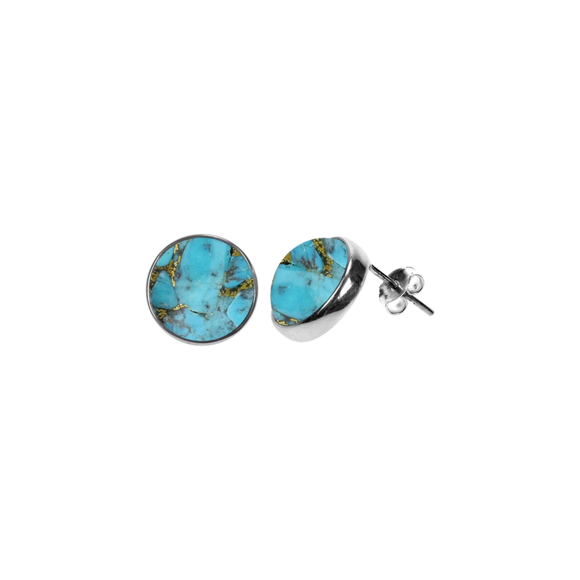 Samira large blue mohave turquoise round studs