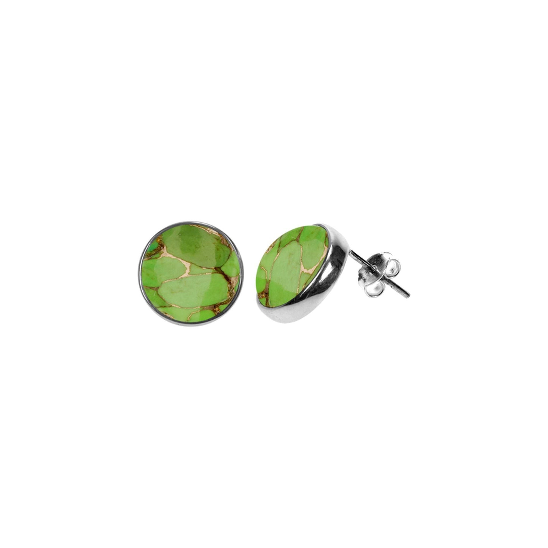 Samira large green mohave turquoise round studs