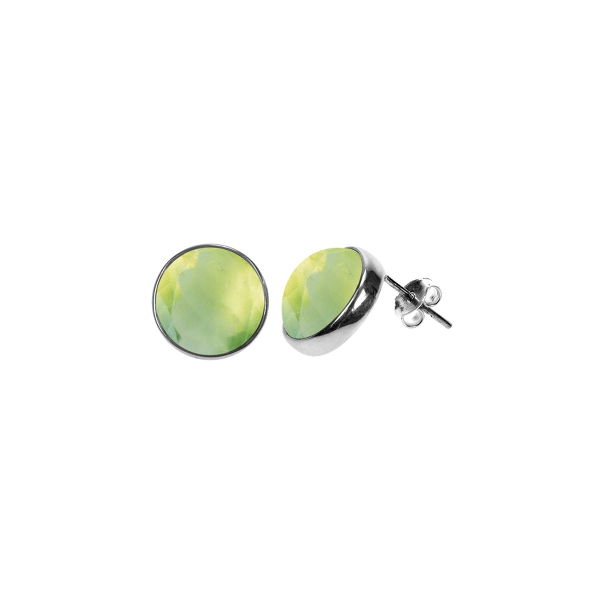 Samira large prehnite round studs