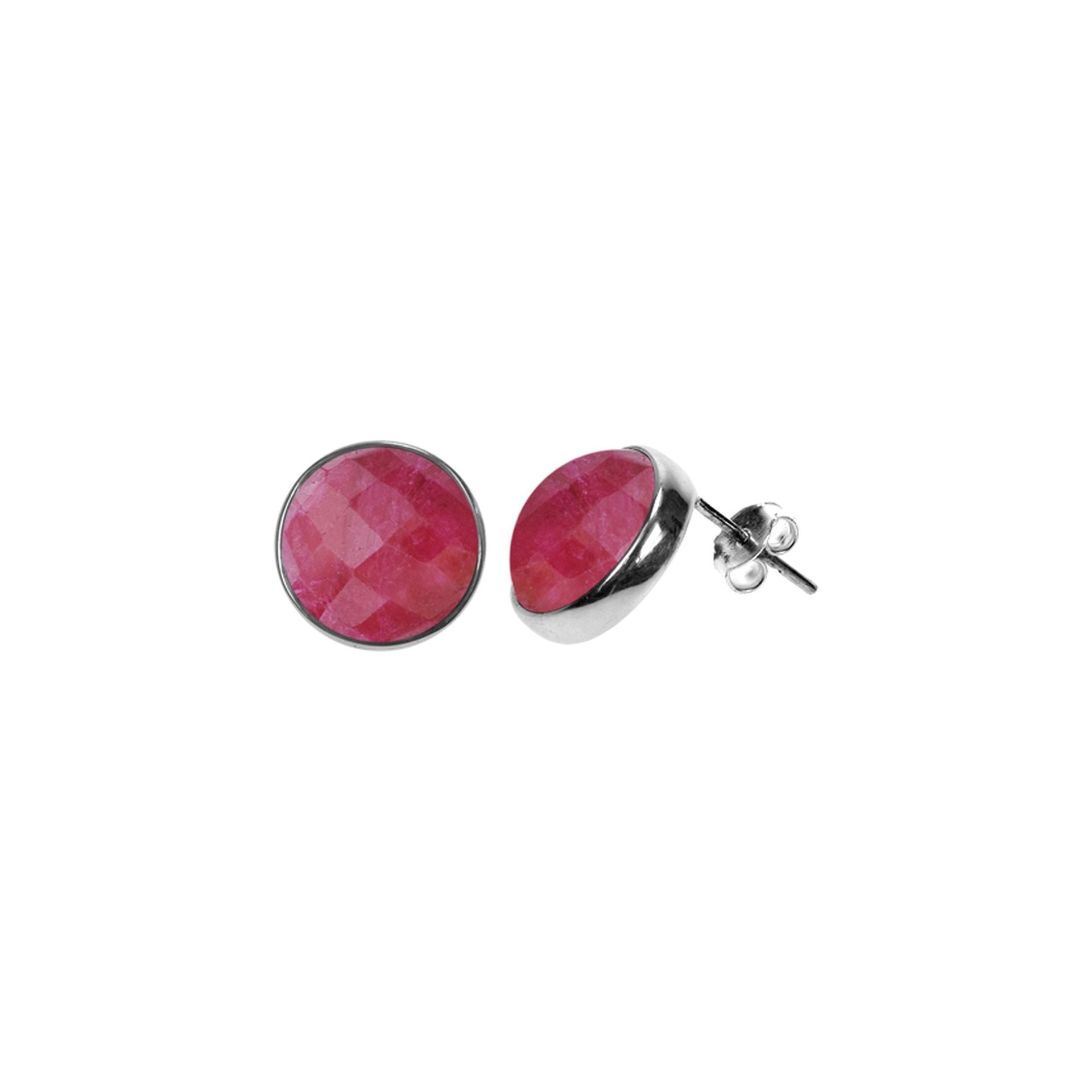 Samira large ruby quartz round studs