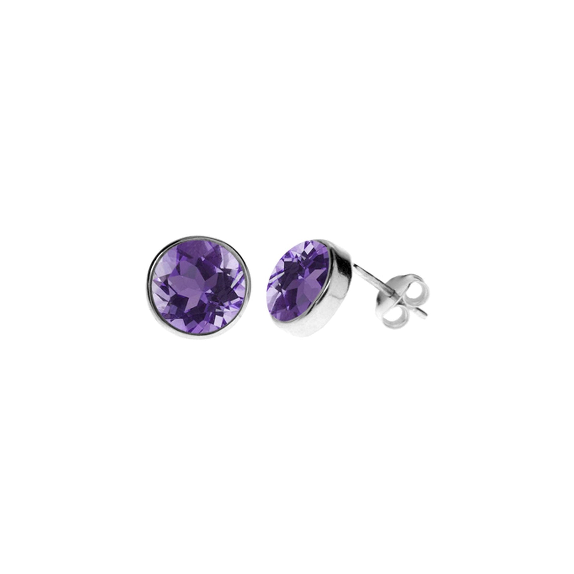 Samira amethyst facet large round studs