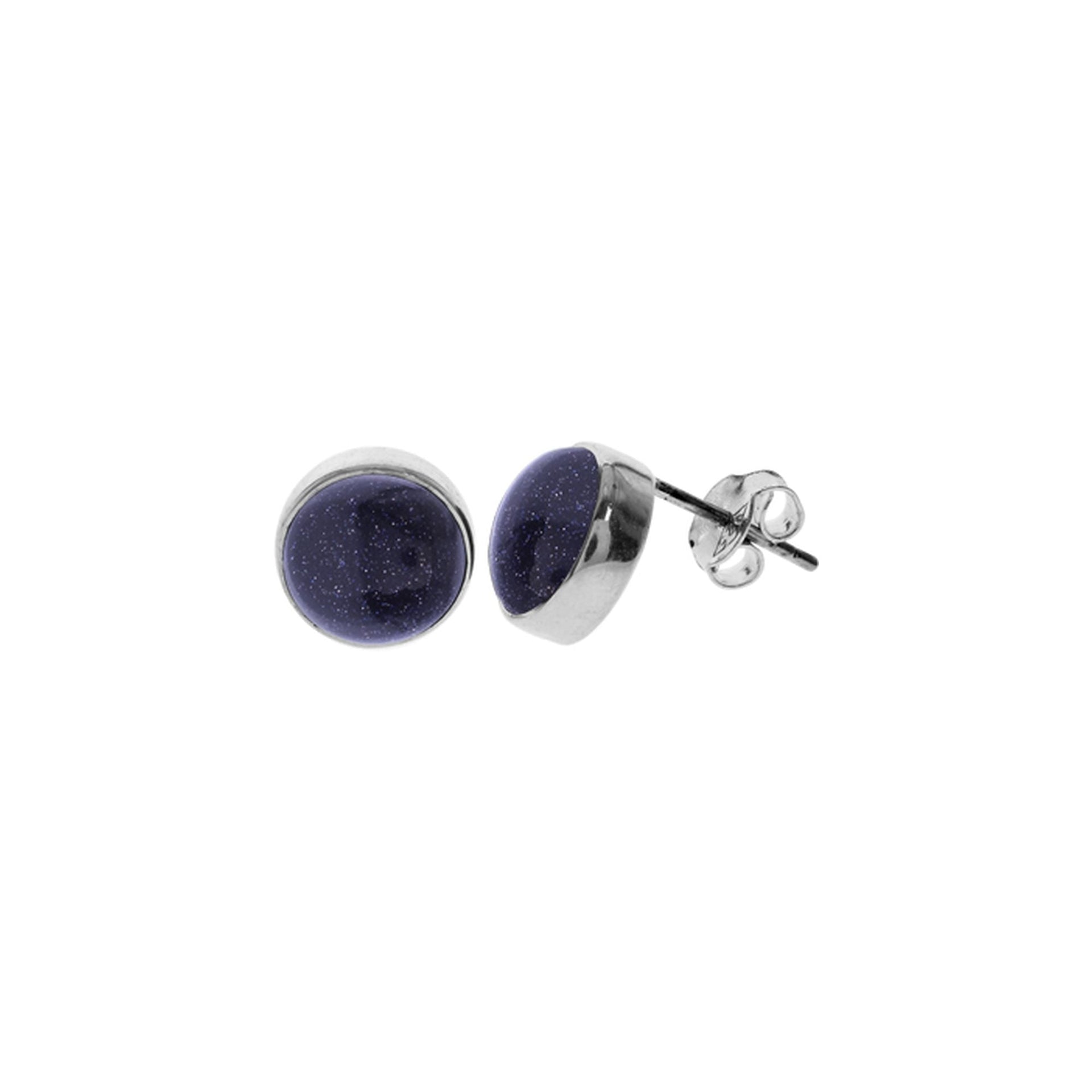 Samira blue goldstone large round studs