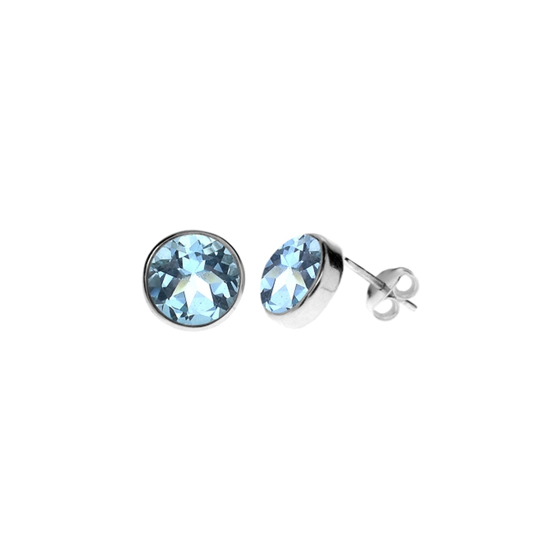 Samira blue topaz large round studs