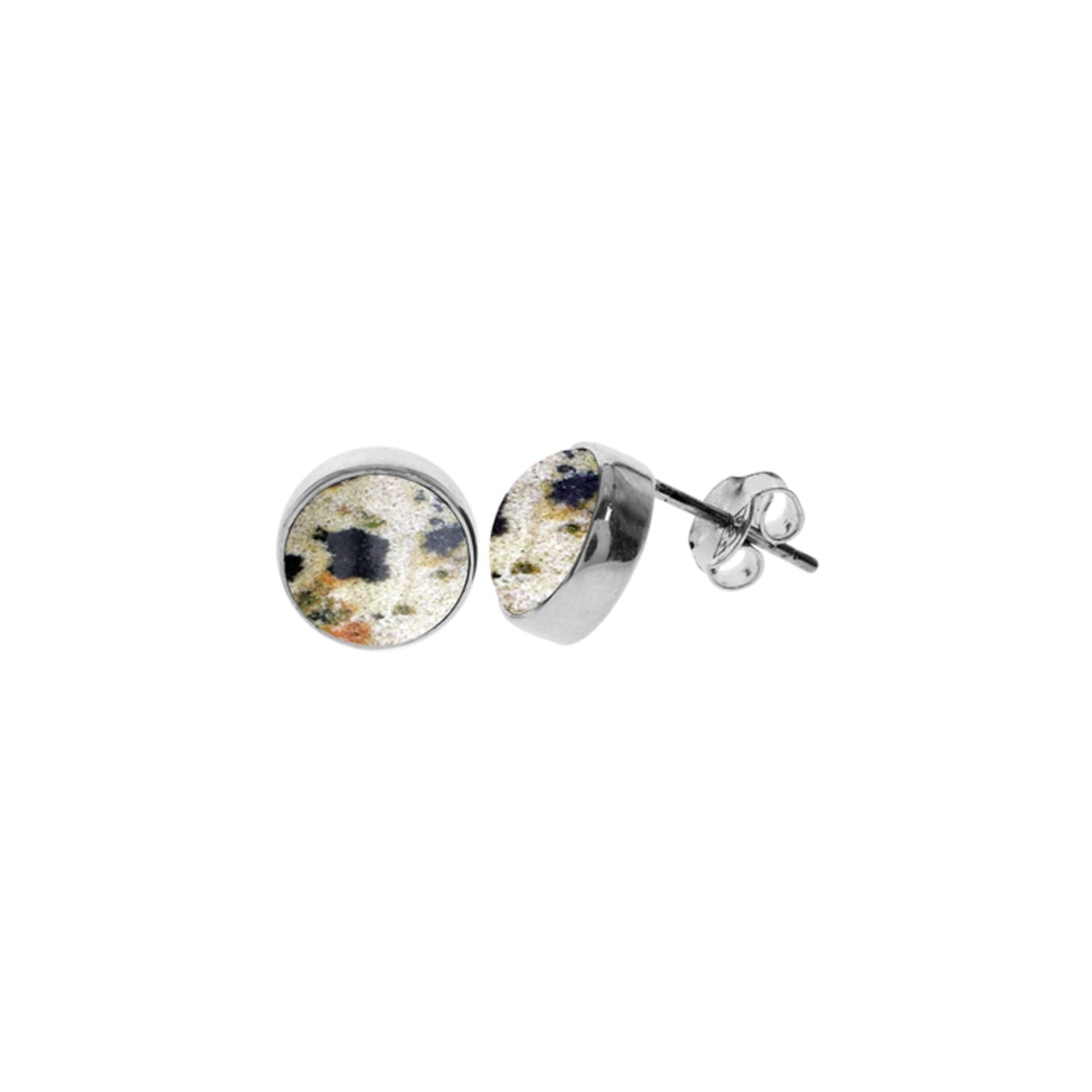 Samira dalmatian jasper large round studs