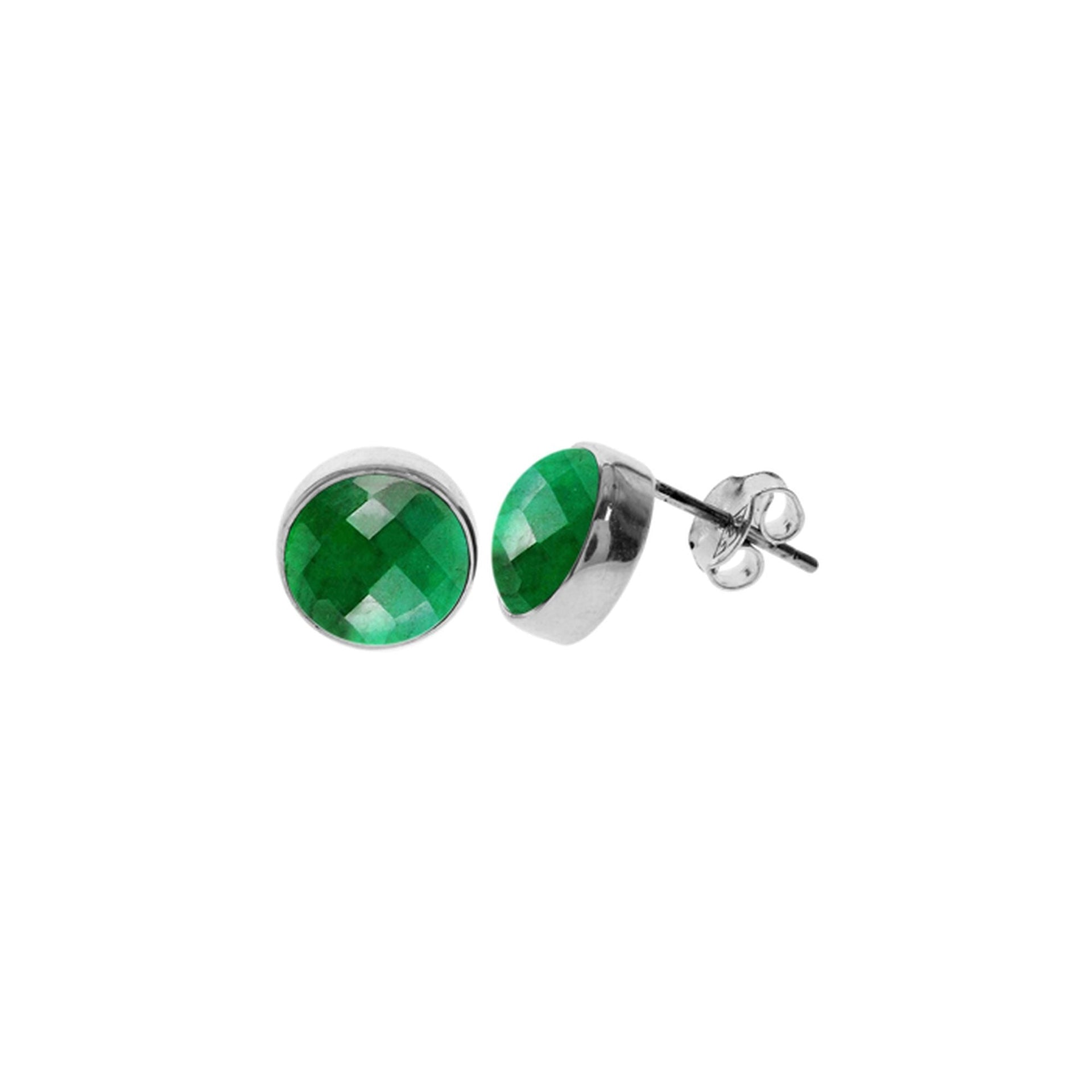 Samira emerald quartz large round studs