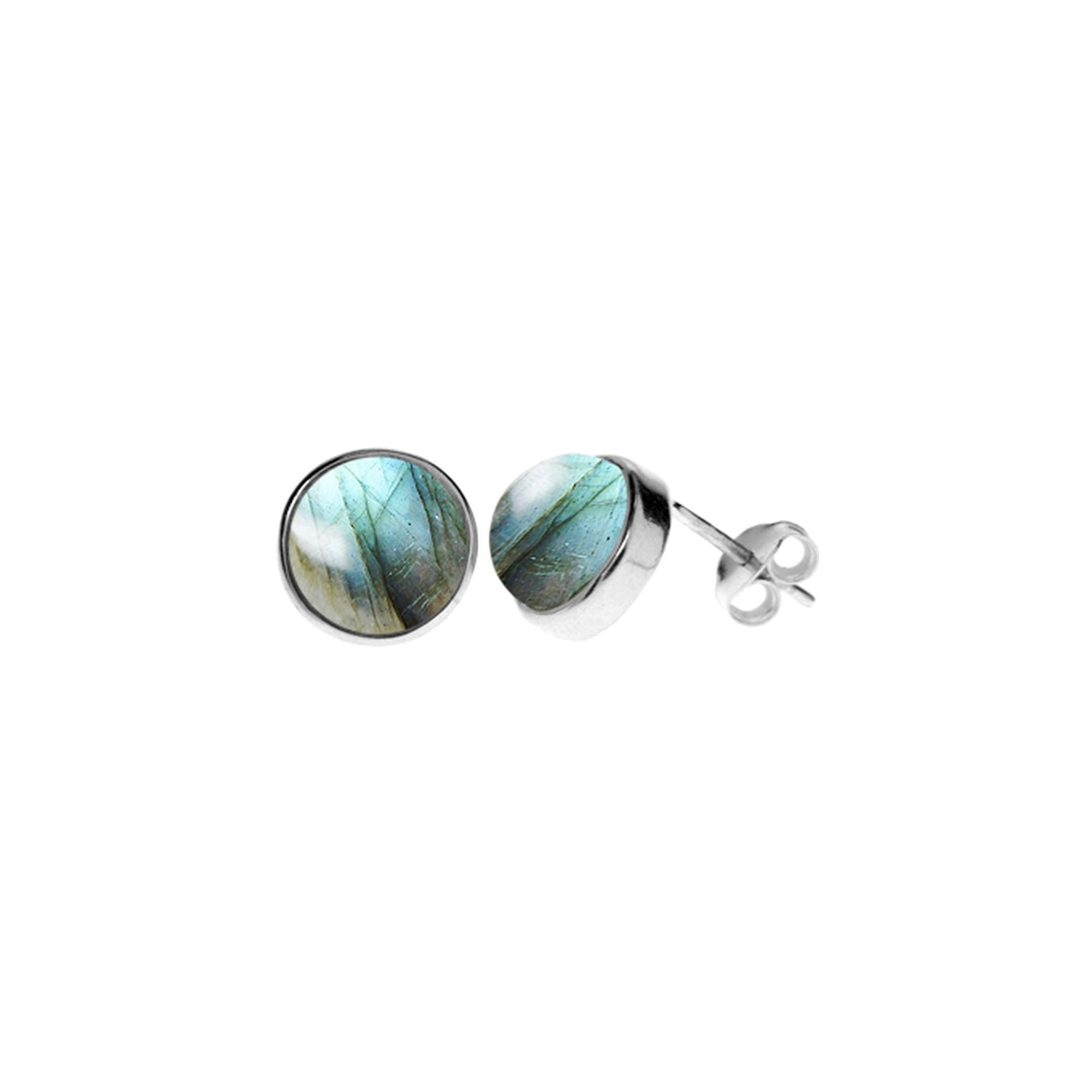 Samira labradorite round large round studs