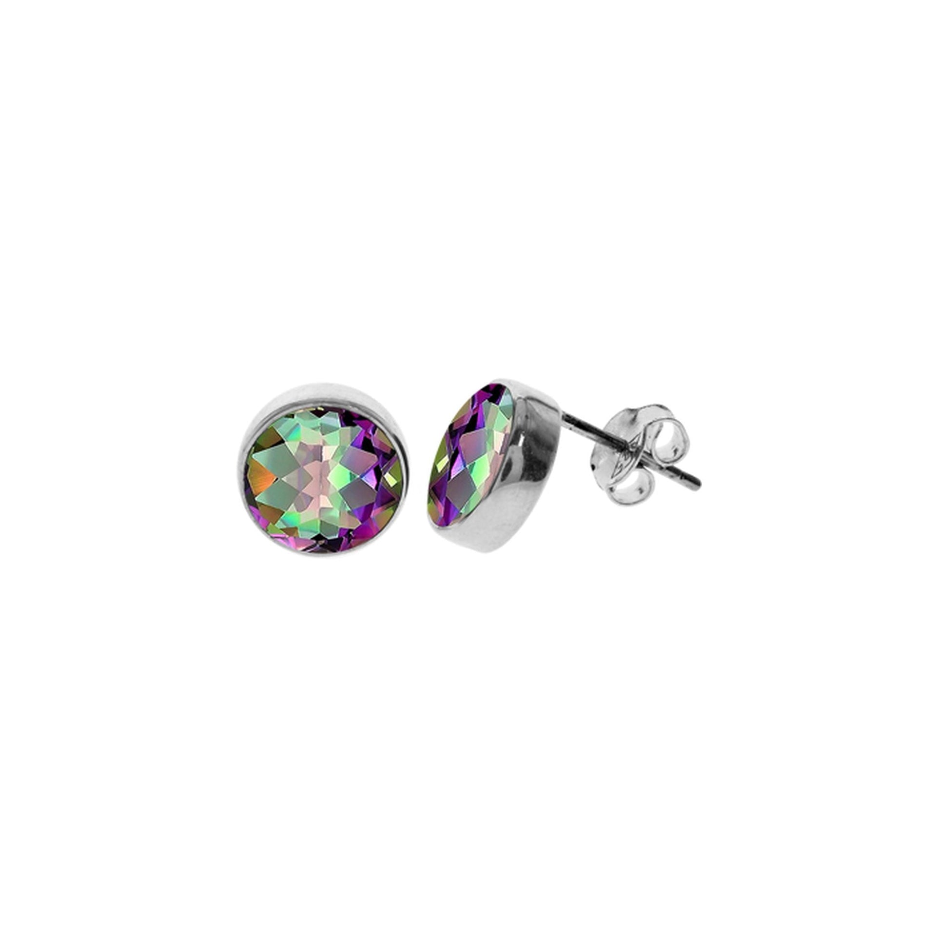 Samira mystic topaz round 9mm plain studs