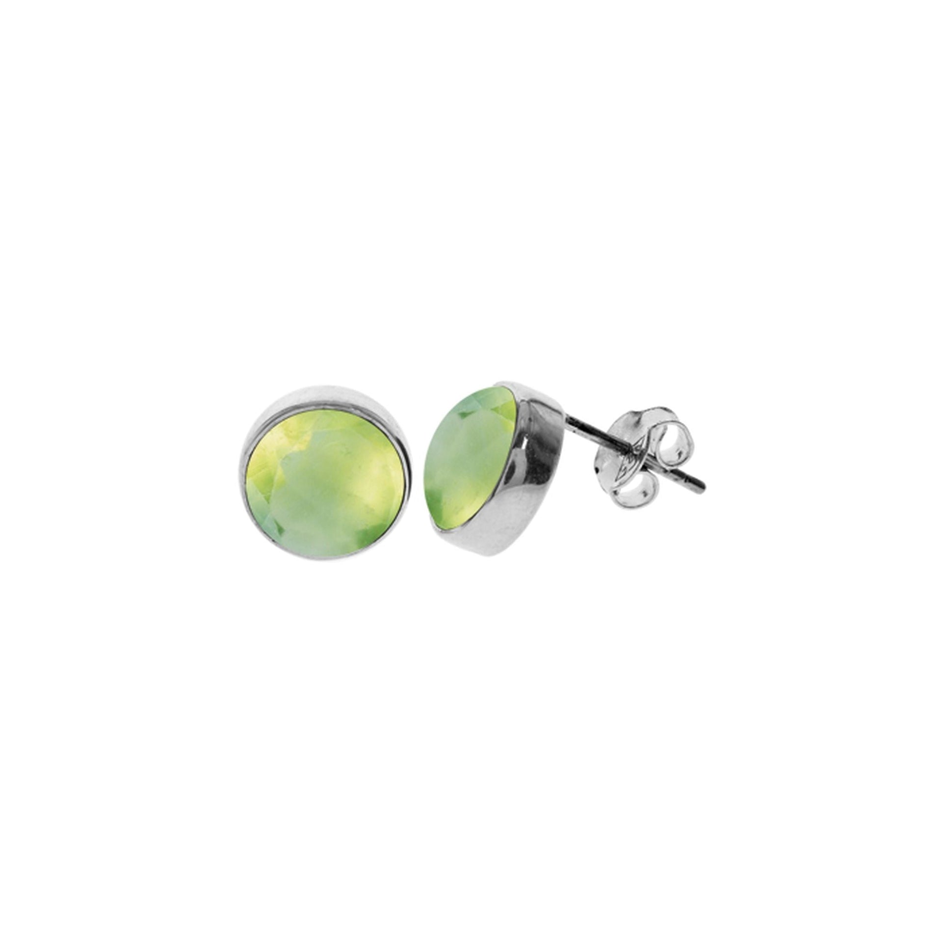 Samira prehnite large round studs