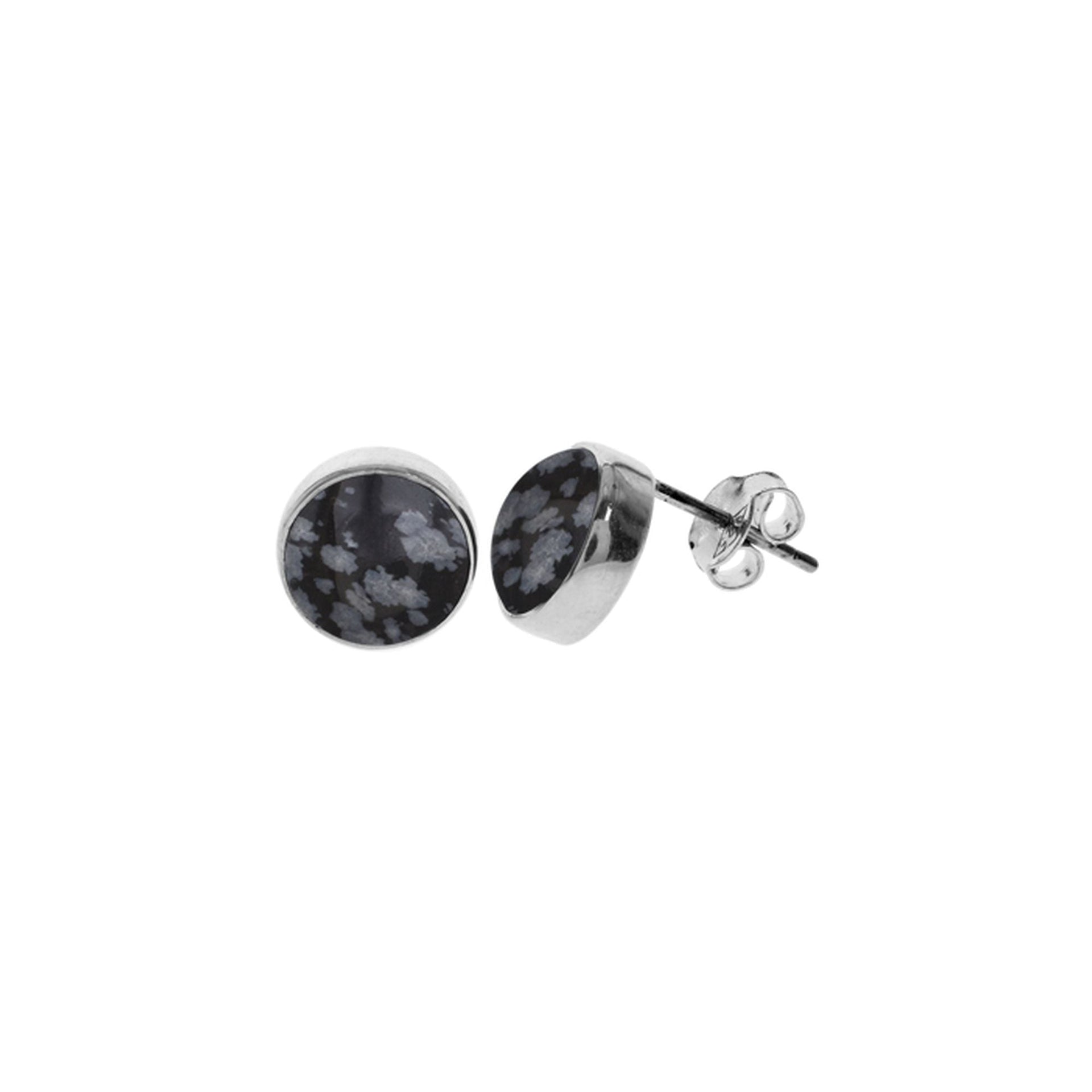 Samira snowflake obsidian large round studs
