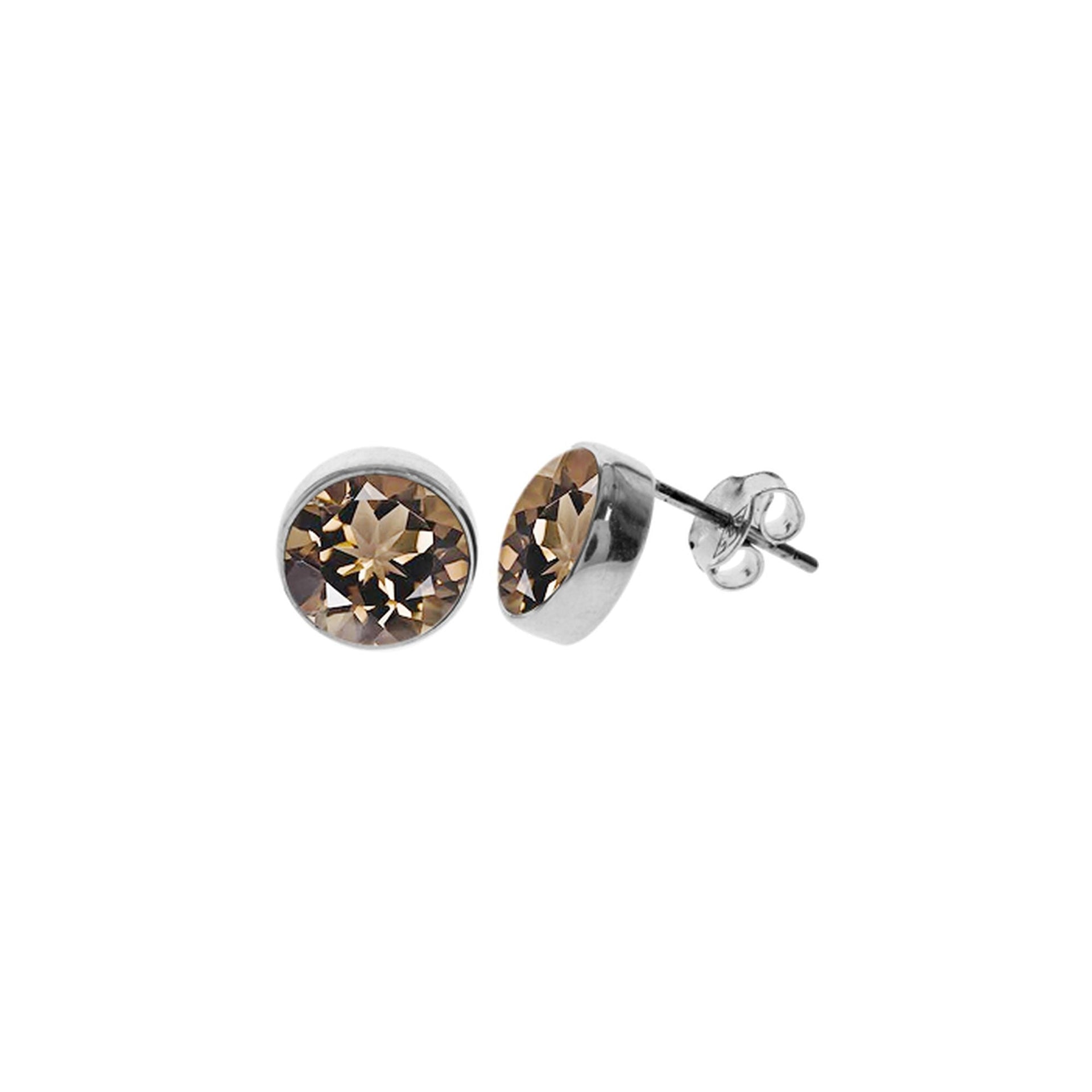 Samira smokey quartz large round studs