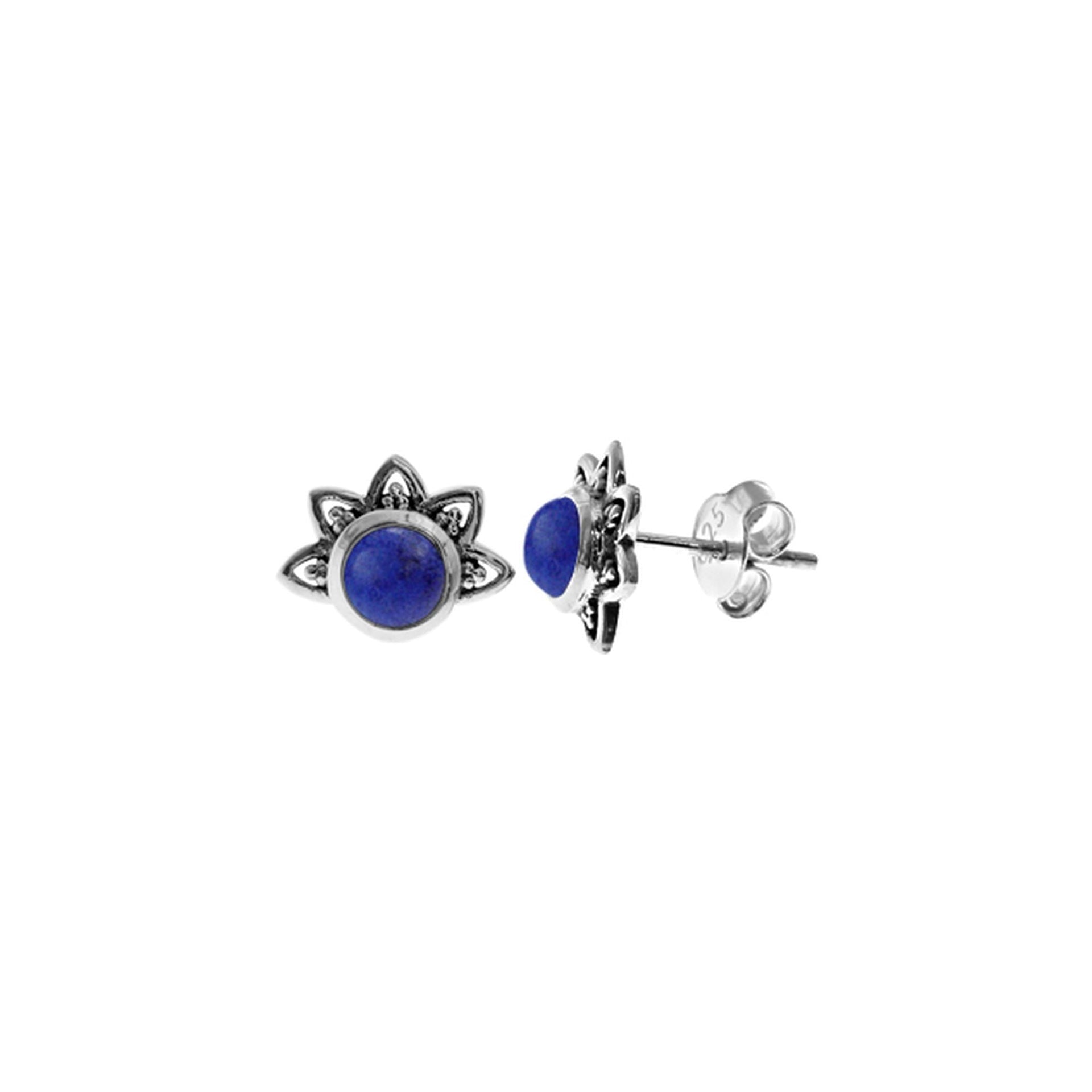 Catalina round lapis lazuli crown studs
