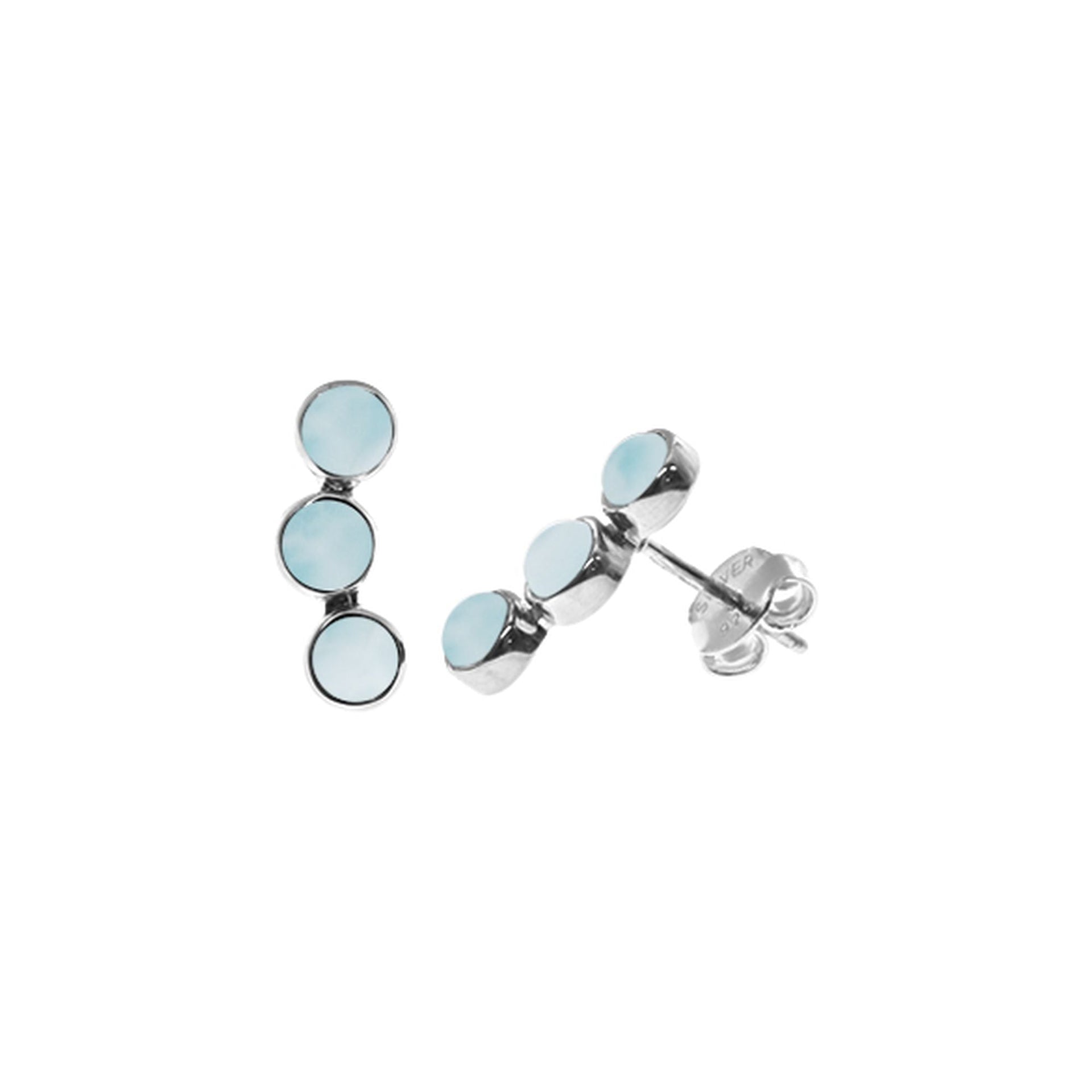 Samira cascading triple larimar studs