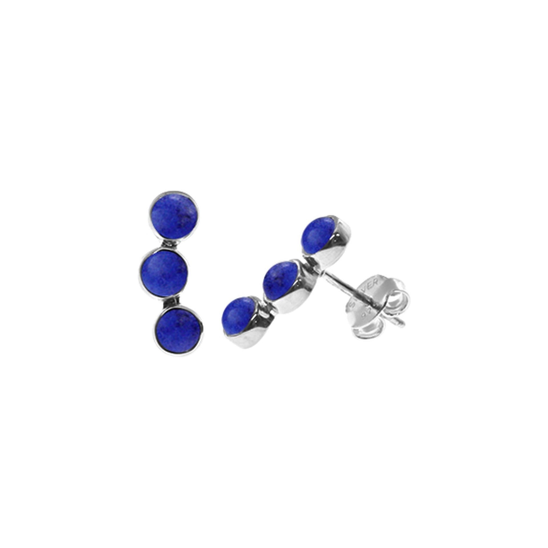 Samira cascading triple lapis lazuli studs