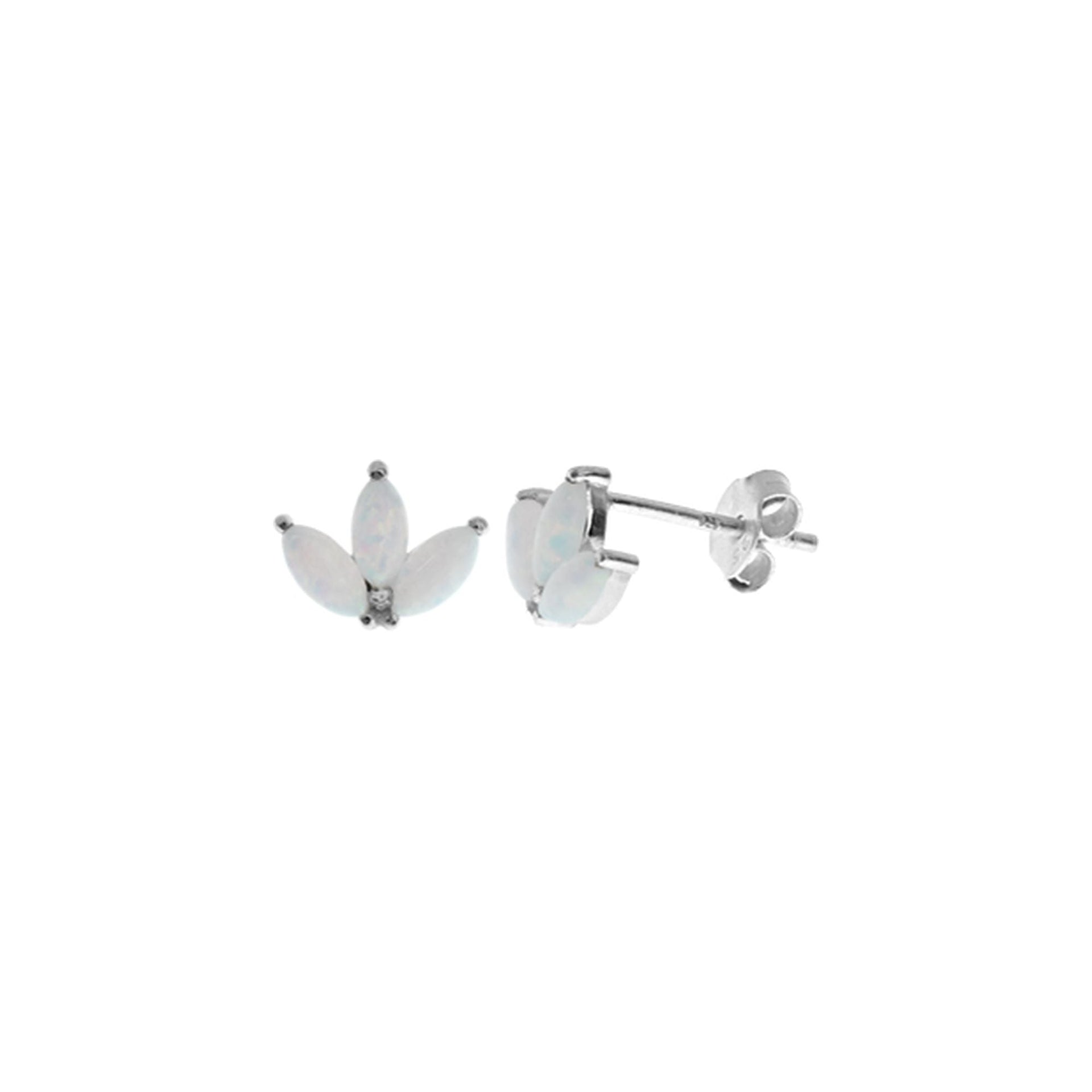 Bethan triple marquis white opalique fan studs