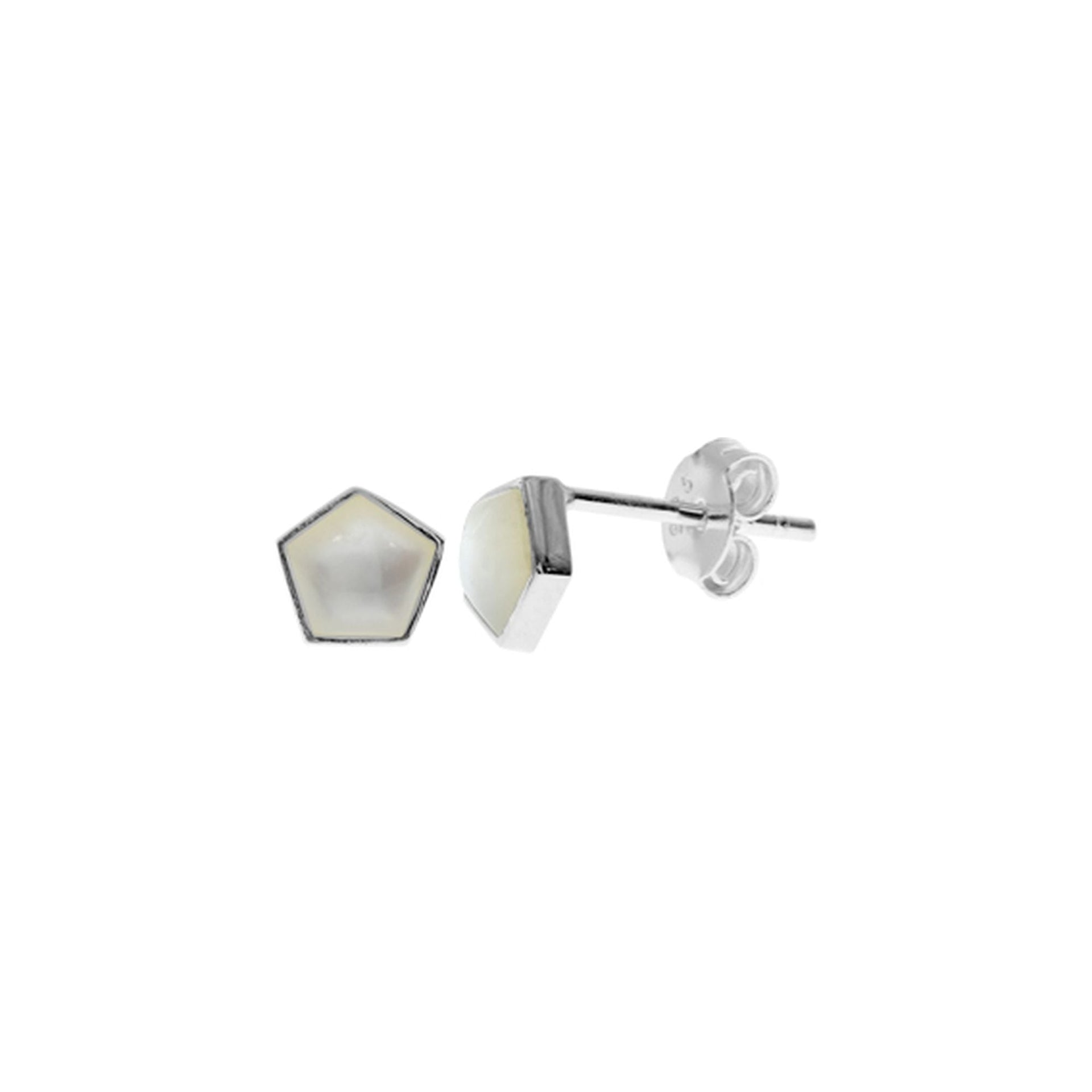 Bronwen mother of pearl pentagon studs