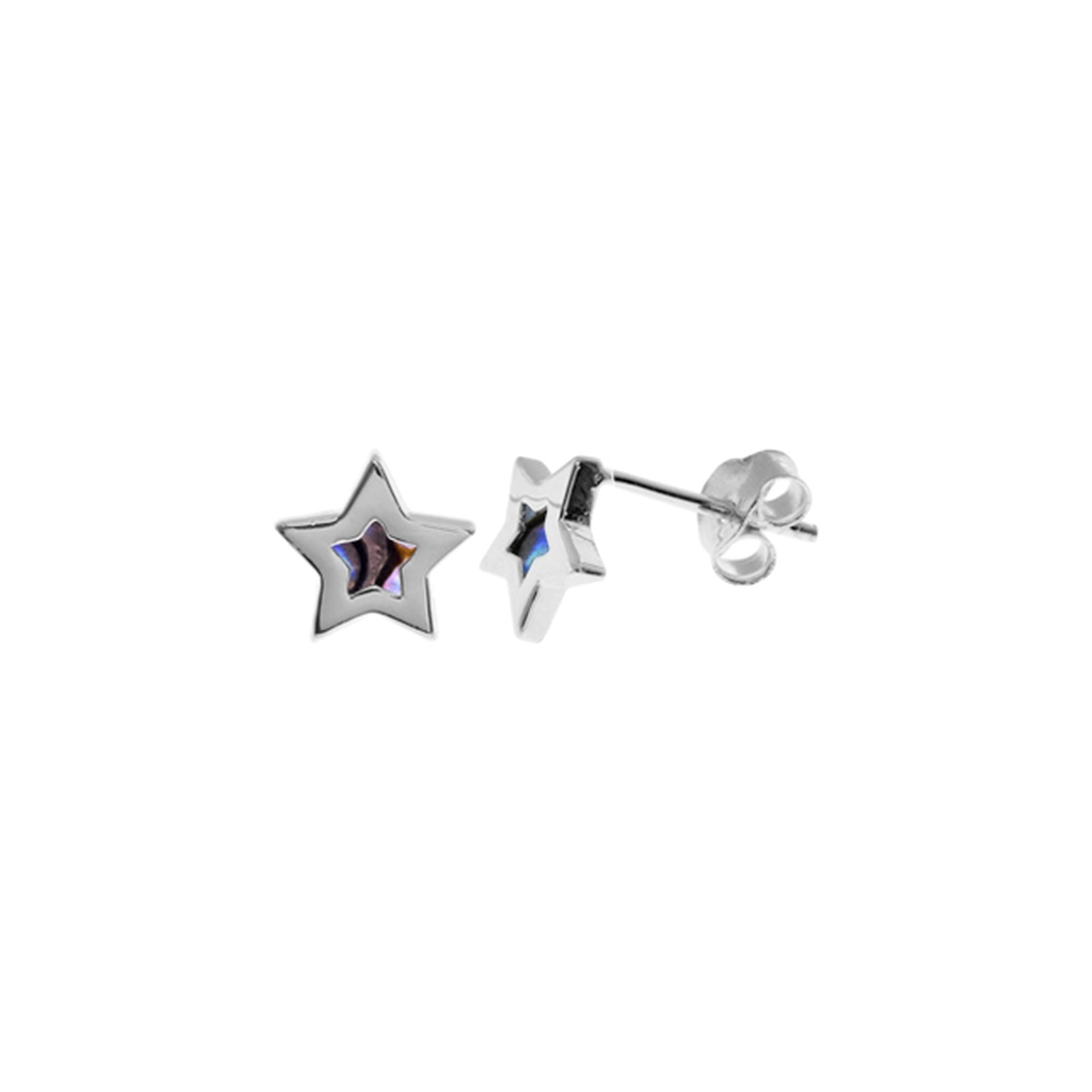 Bronwen wide framed paua shell star studs