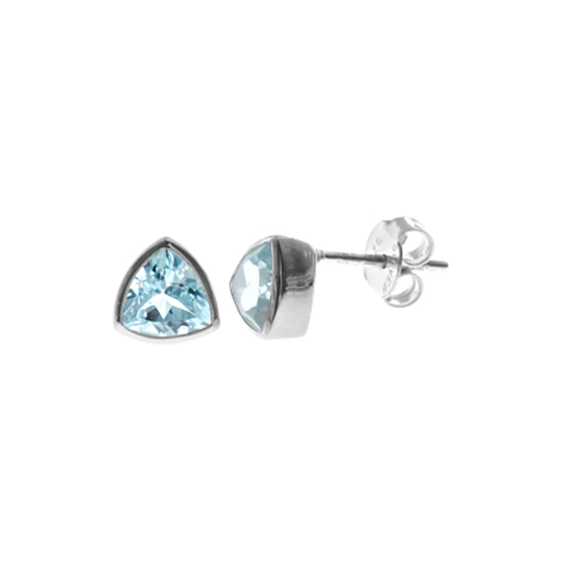 Samira trillion-cut blue topaz studs