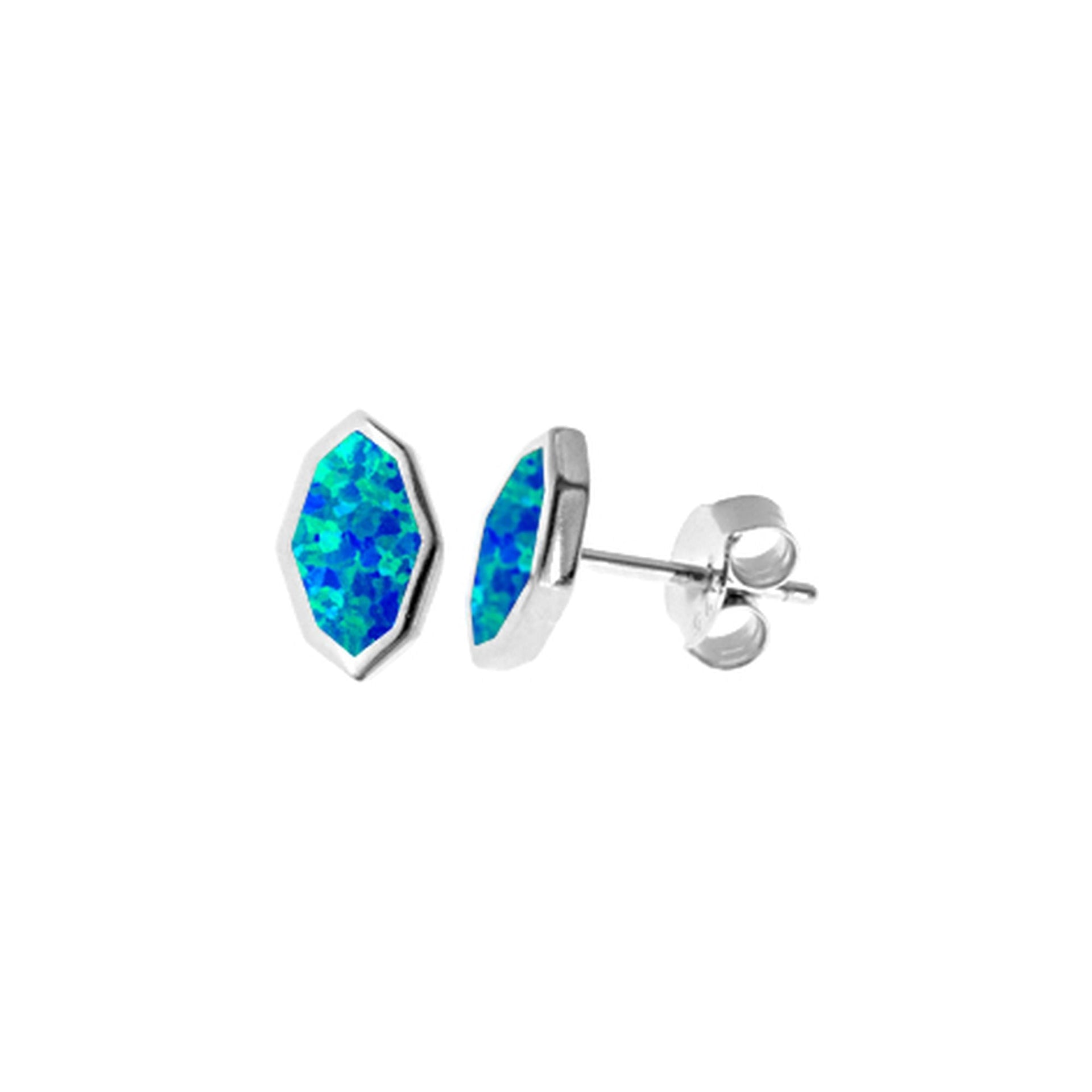 Diana blue octagonal studs