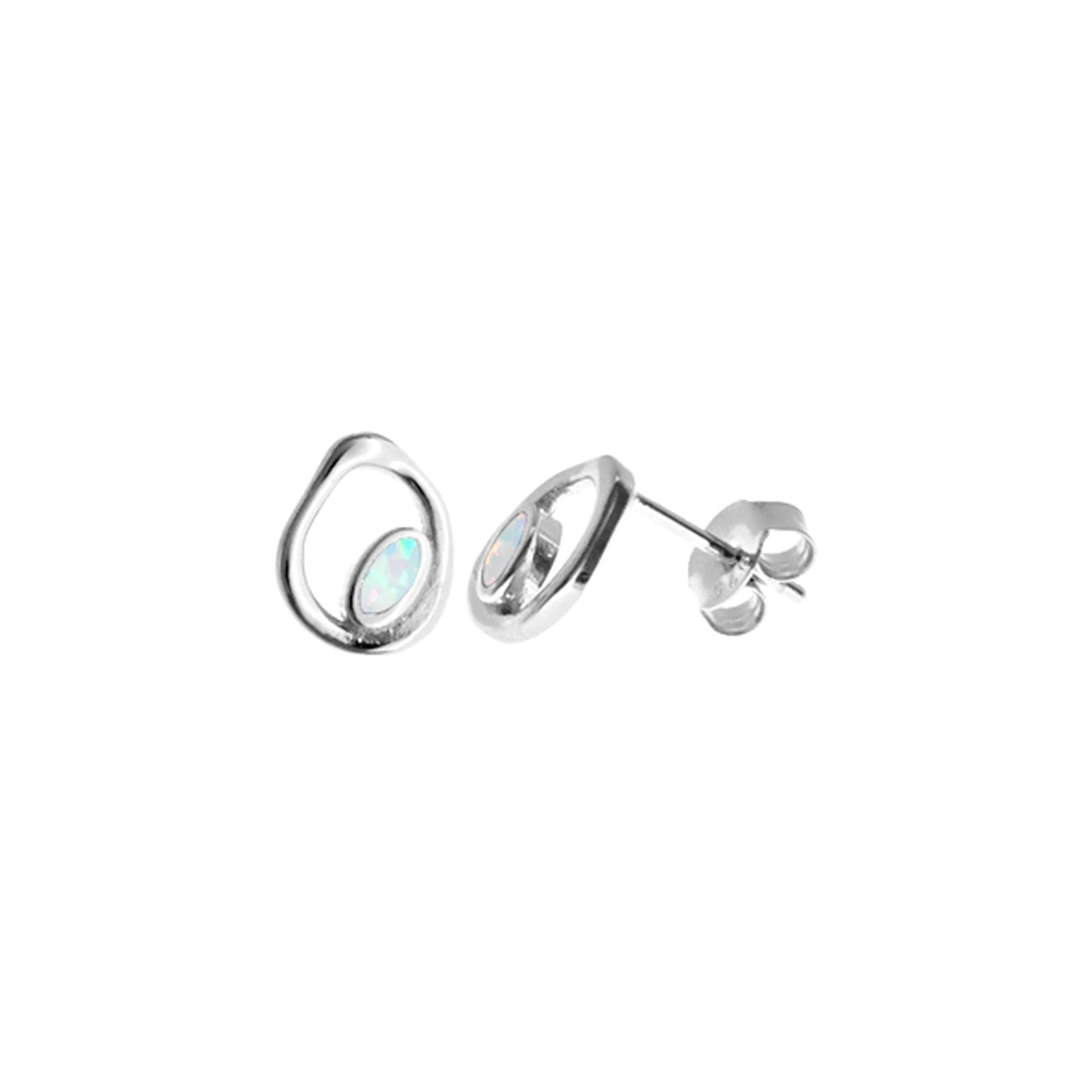 Antoinette white loop design studs