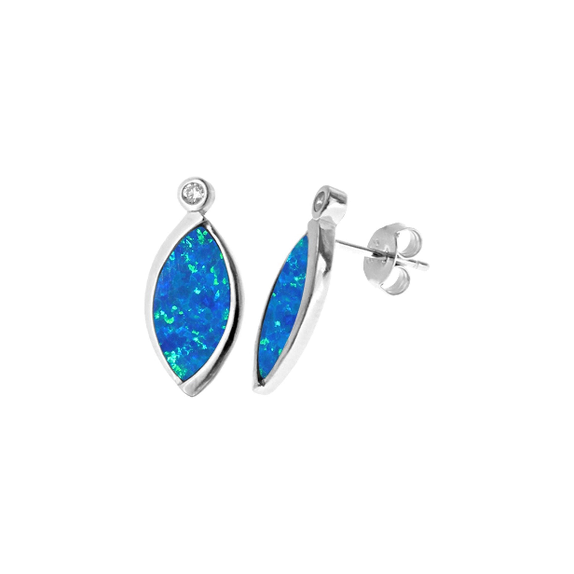 Diana large blue marquis studs