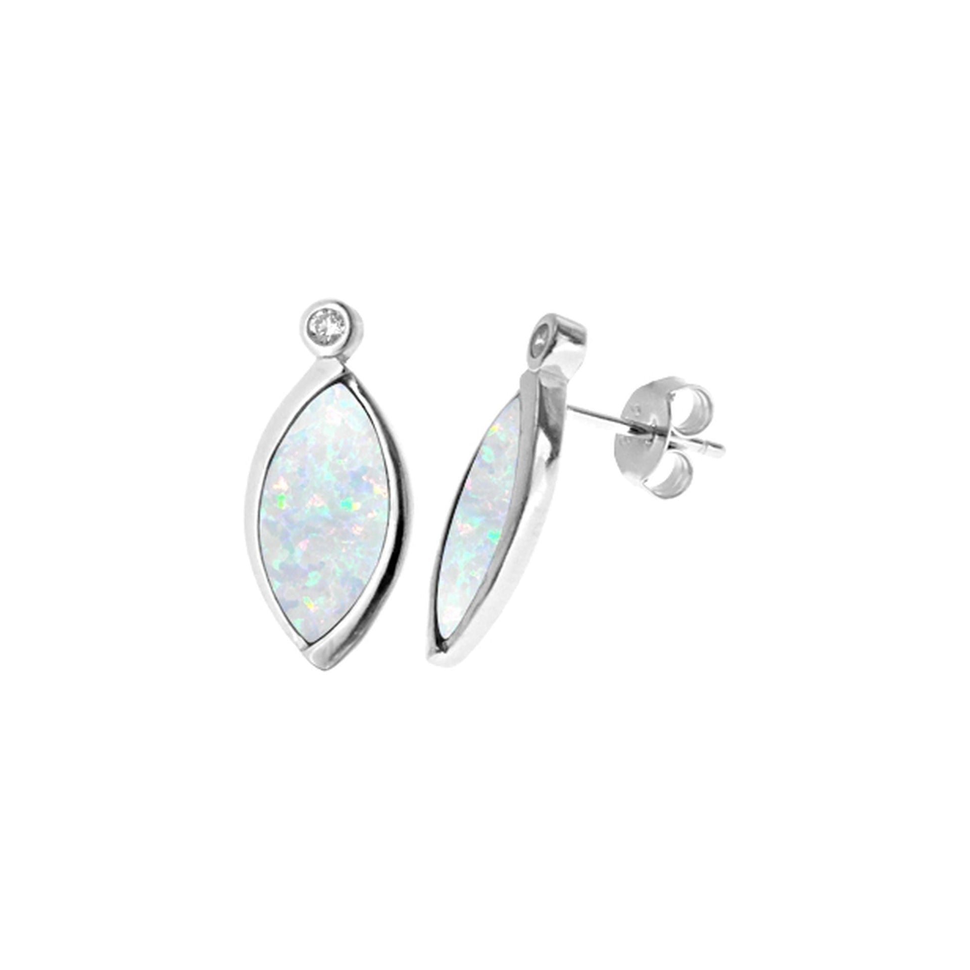 Diana large white marquis studs