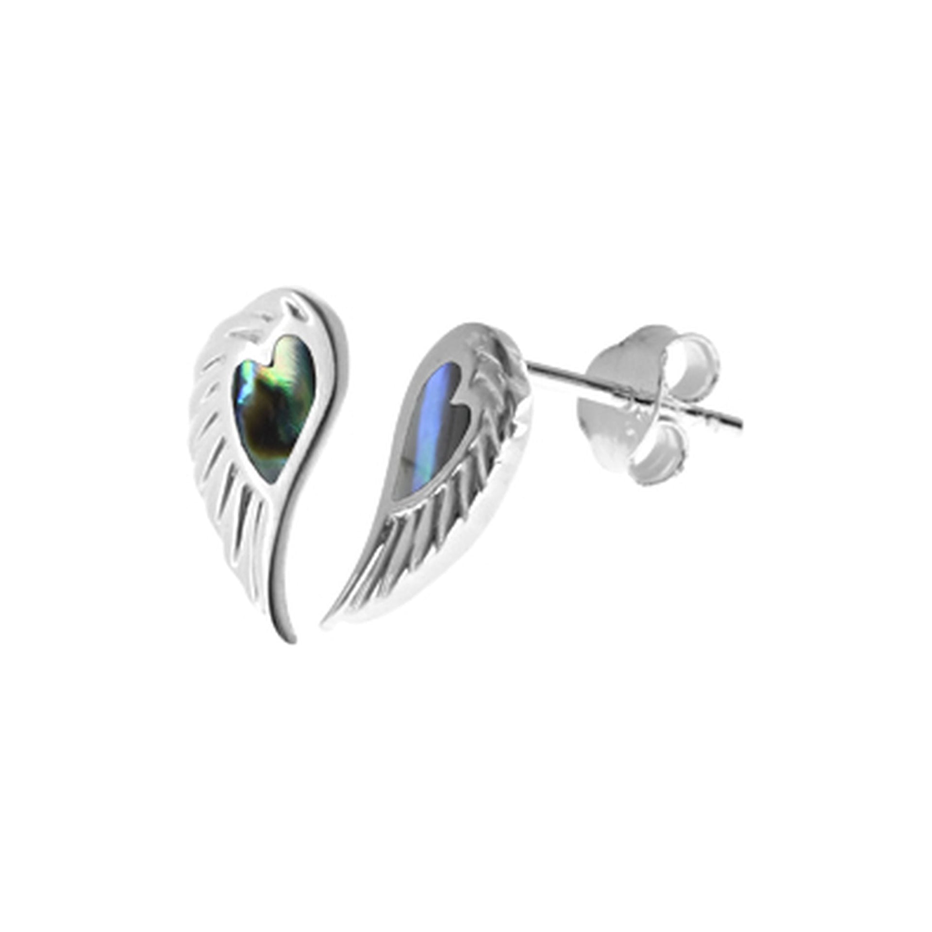 Leona angel wing paua shell studs