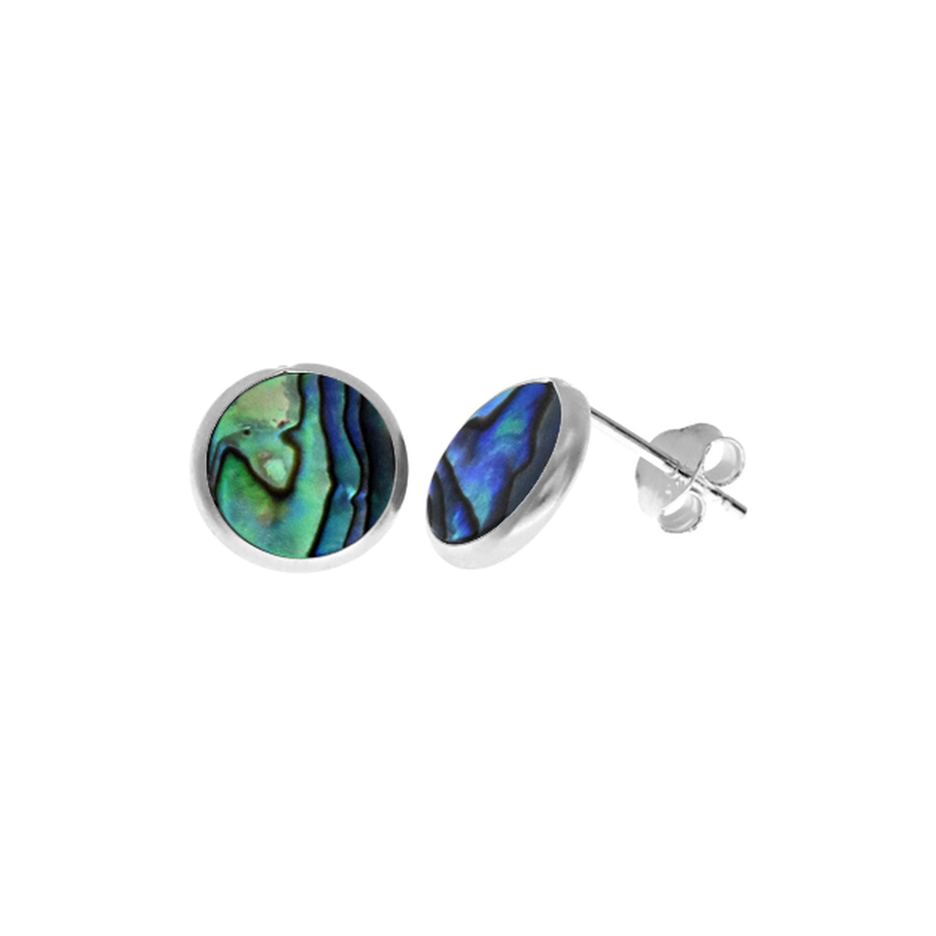 Bronwen round paua shell studs