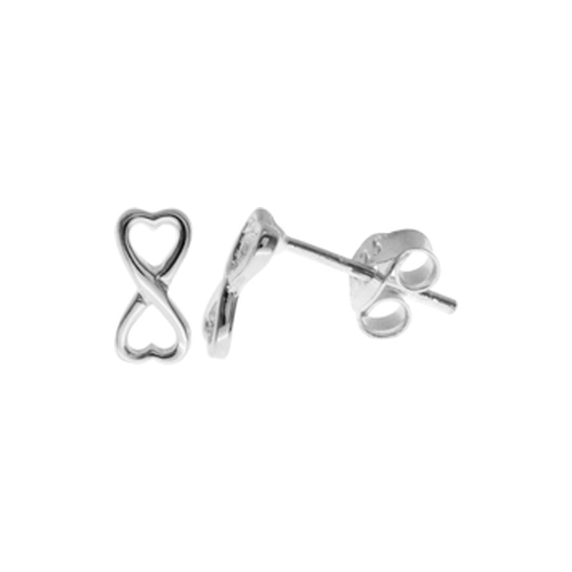 Lily double heart infinity studs