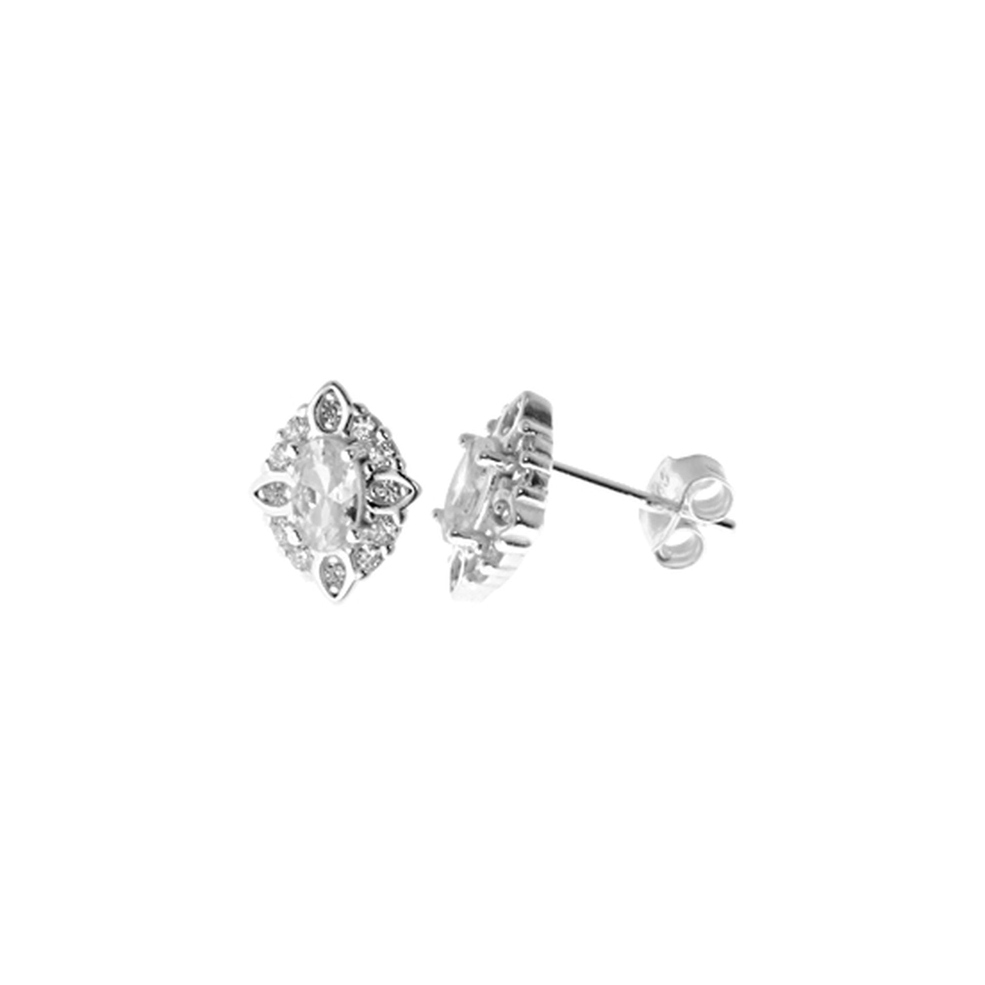 Davina ornate CZ marquis studs
