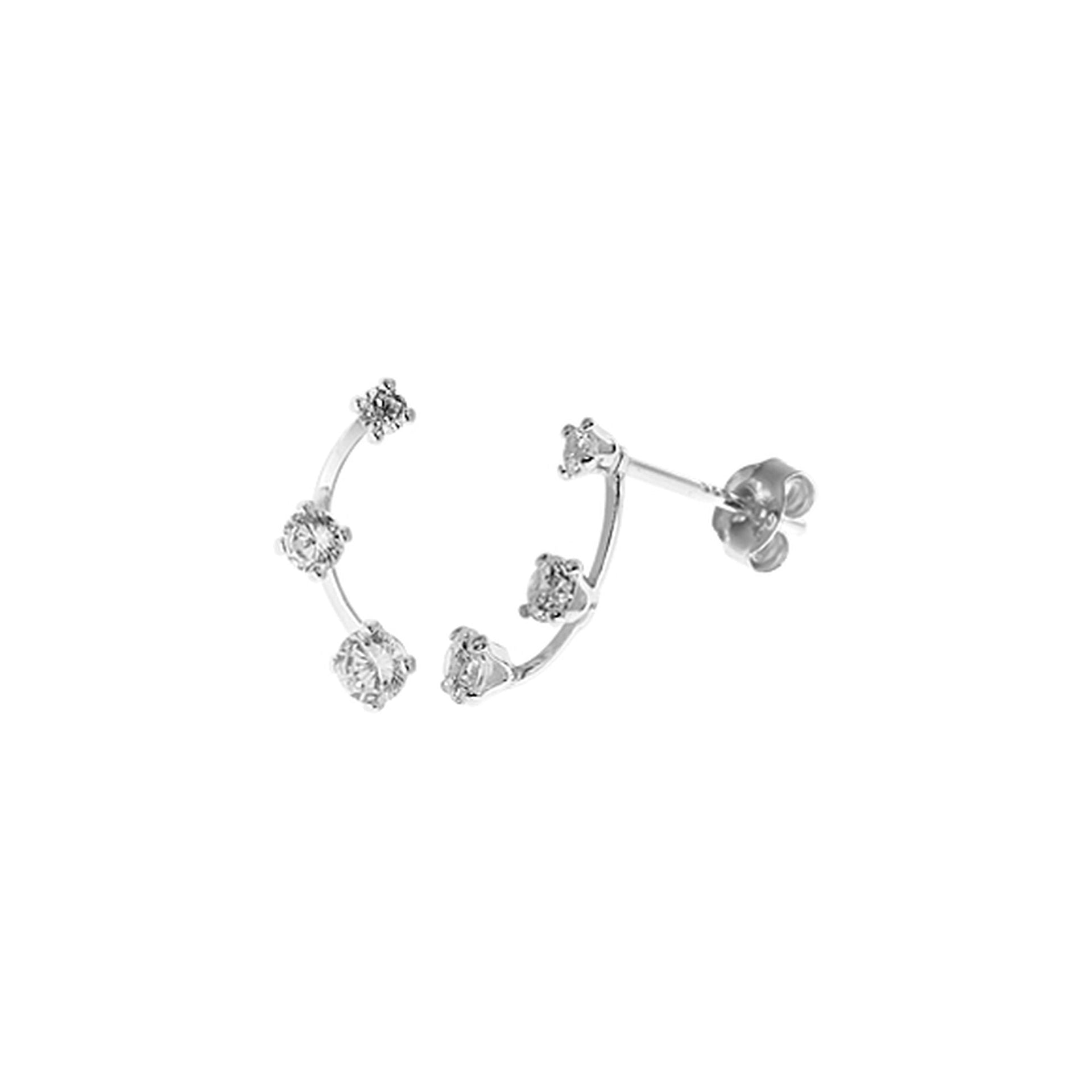 Carrie graduated triple CZ curve studs