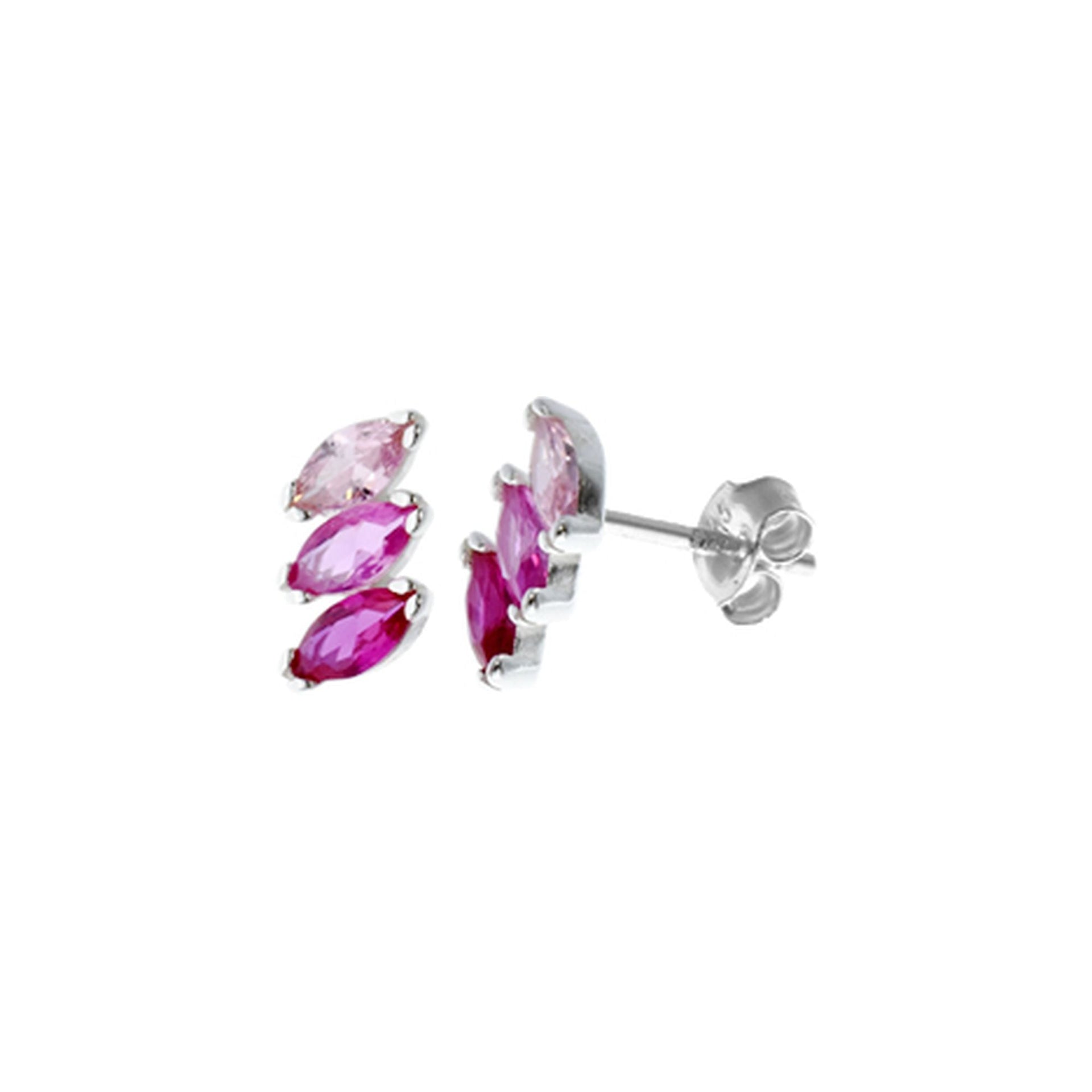 Heidi pink CZ marquis' studs