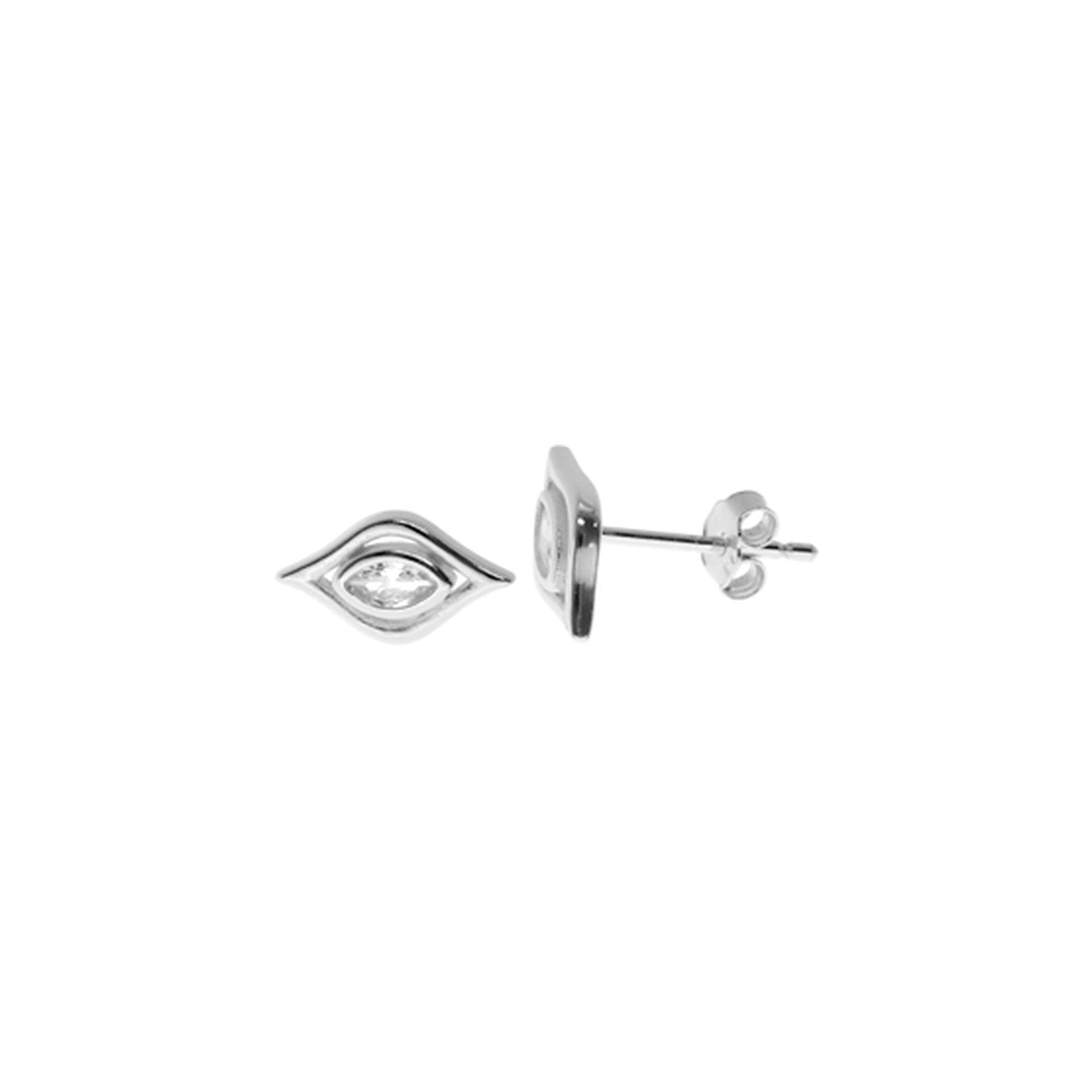 Kenzie eye shaped studs with CZ centre