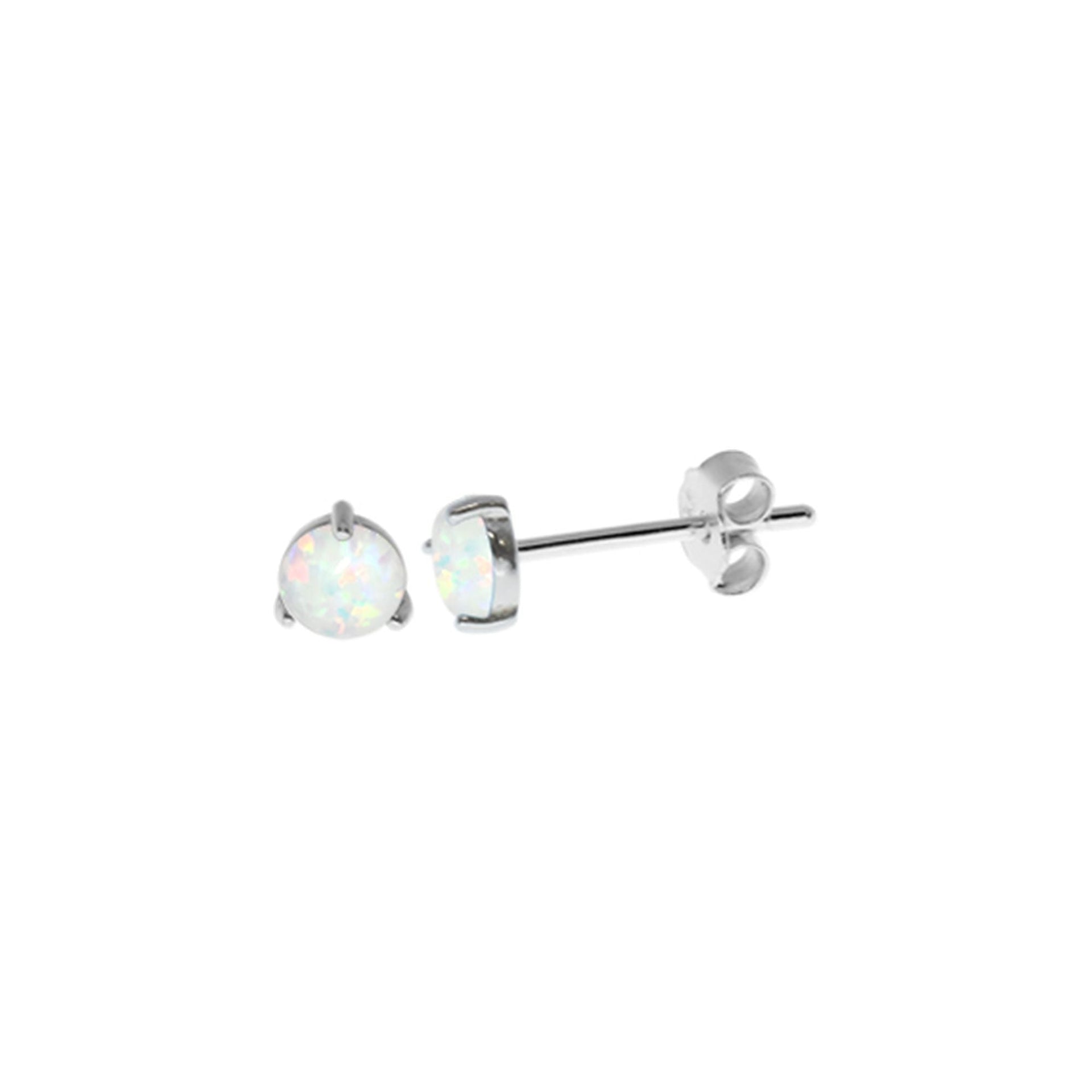Angelica 4mm round white opalique studs