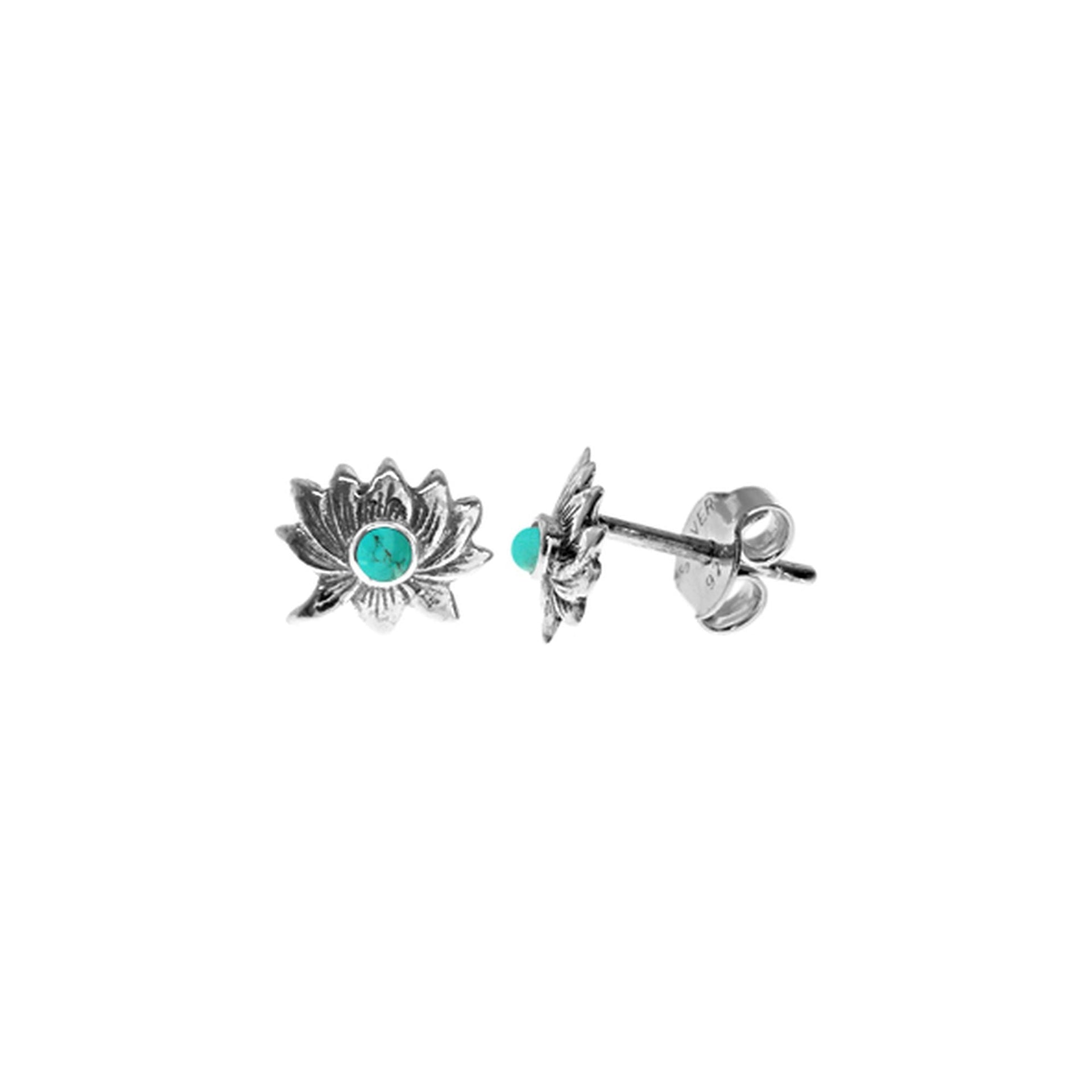 Catalina turquoise lotus studs
