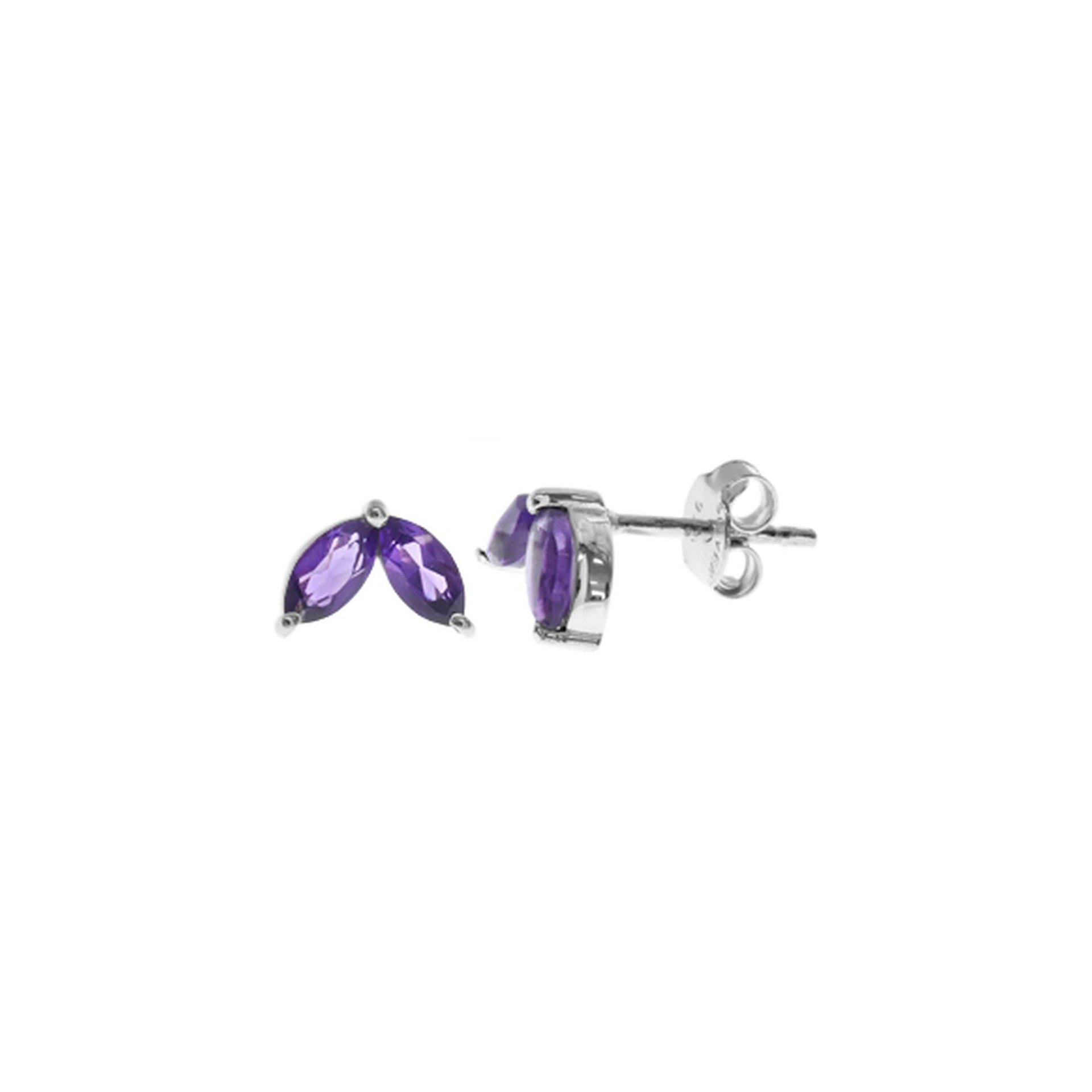 Kara double marquis amethyst studs