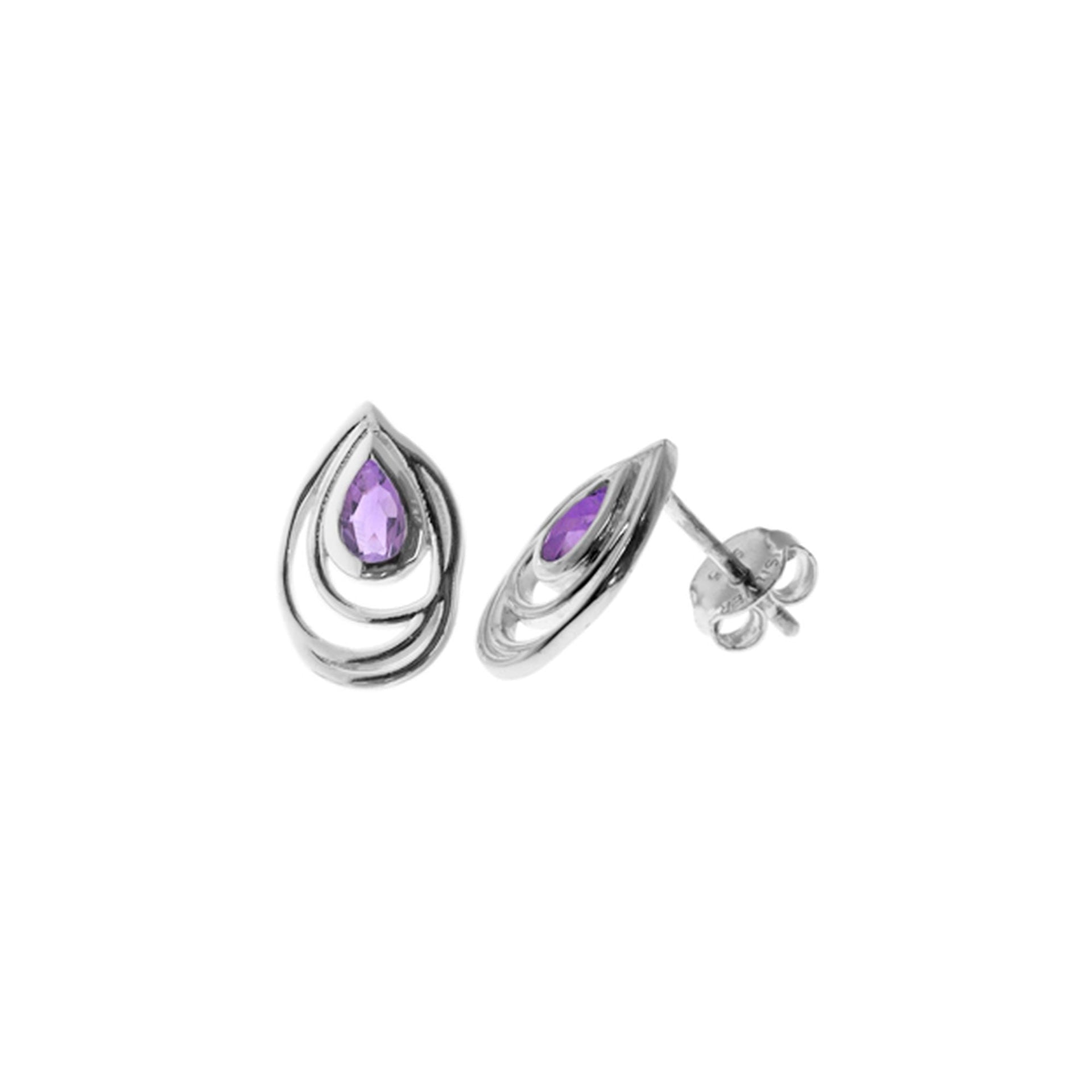 Viola amethyst wrap studs