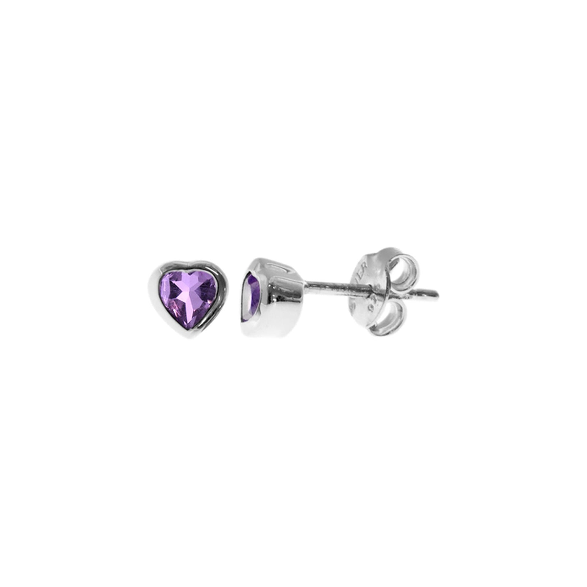 Samira amethyst heart studs