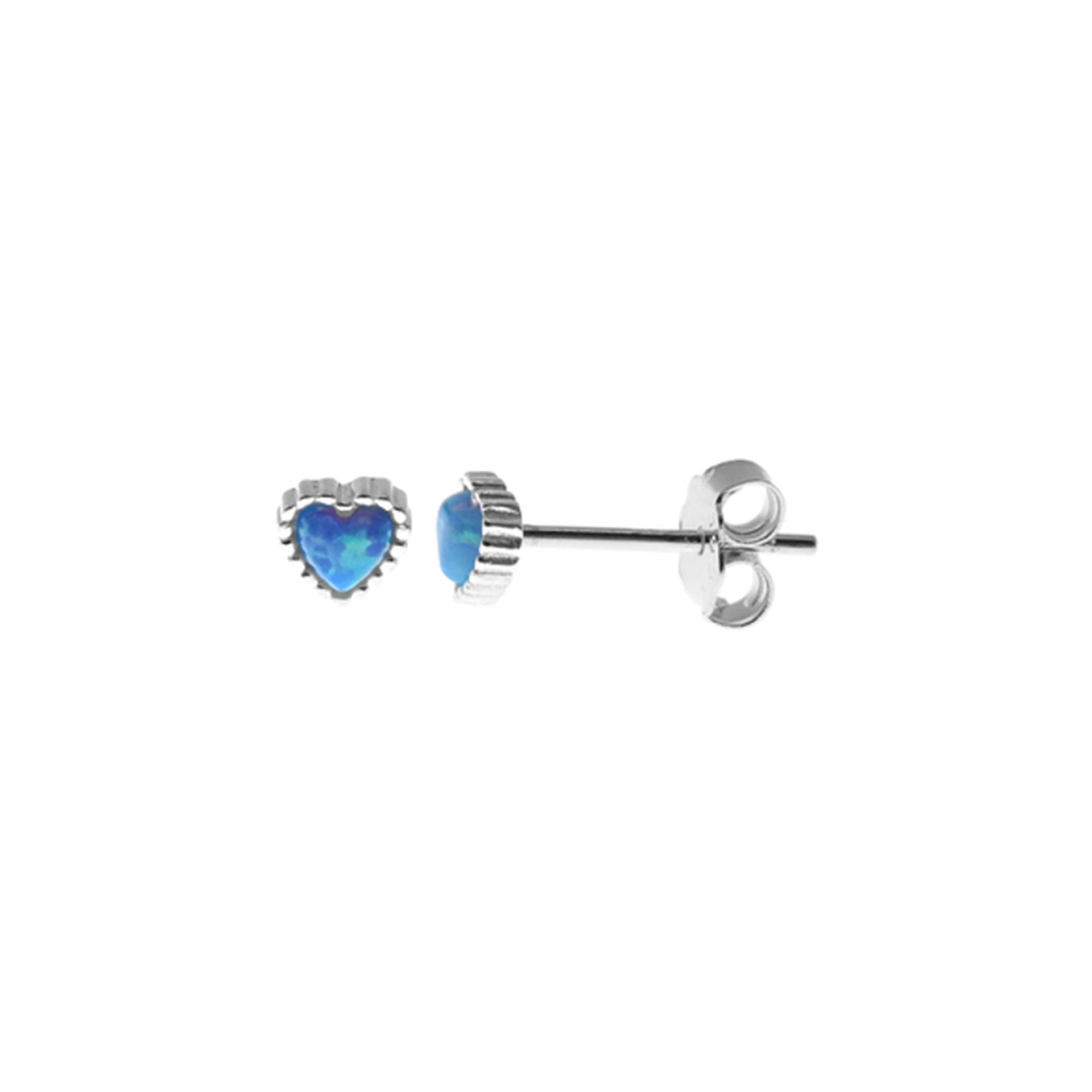 Angelica frilled blue heart studs