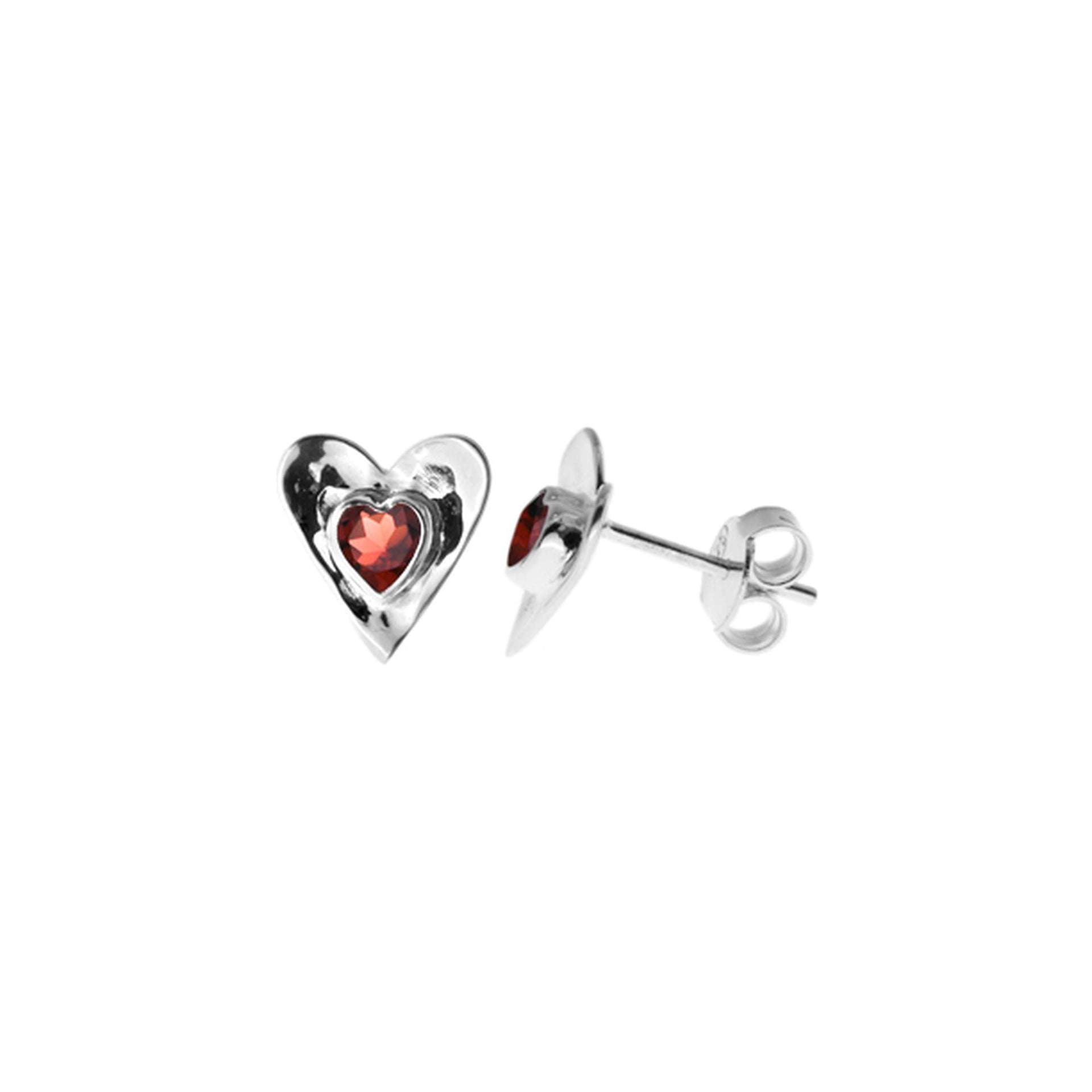 Lexi garnet heart studs