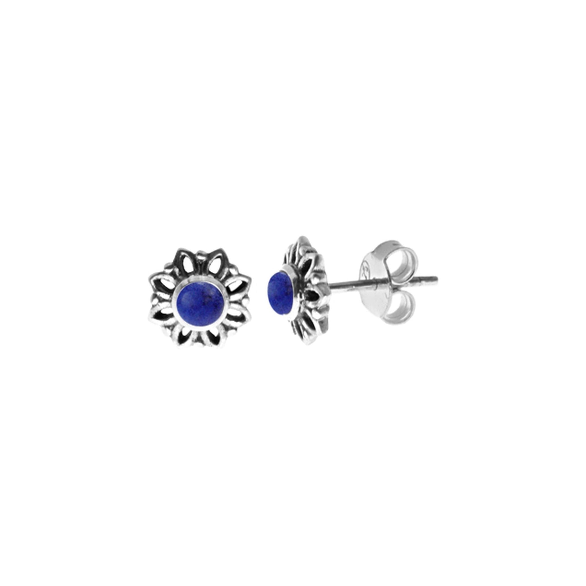 Catalina lapis lazuli dahlia studs