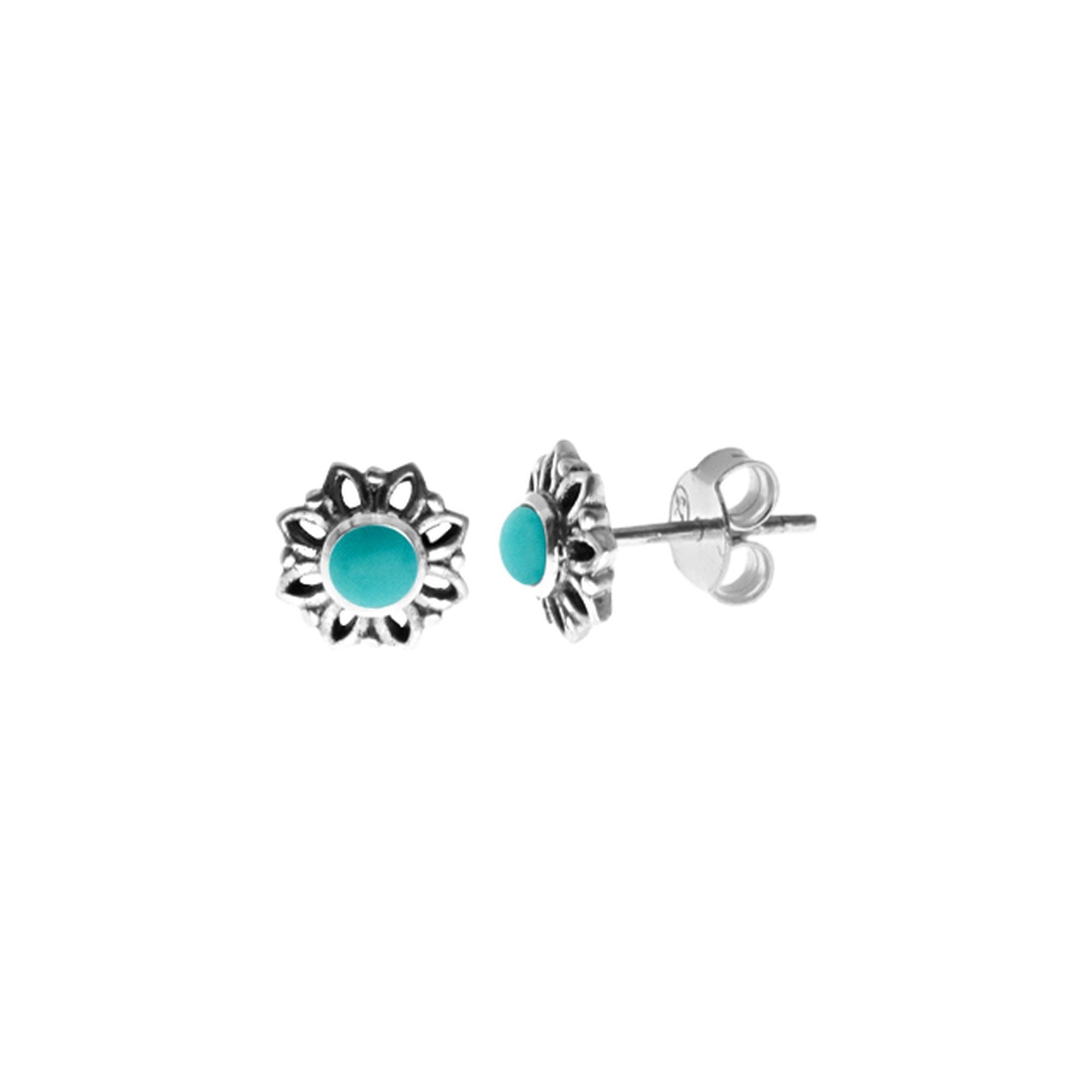 Catalina turquoise dahlia studs