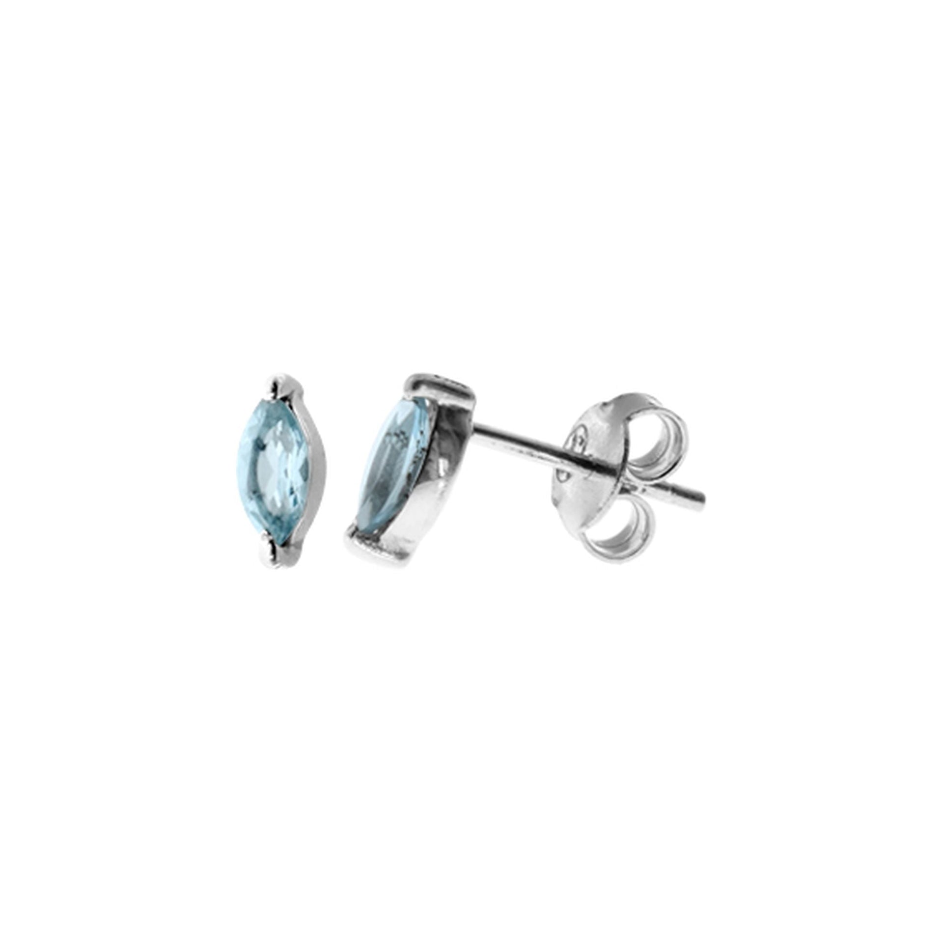 Kara marquis blue topaz studs