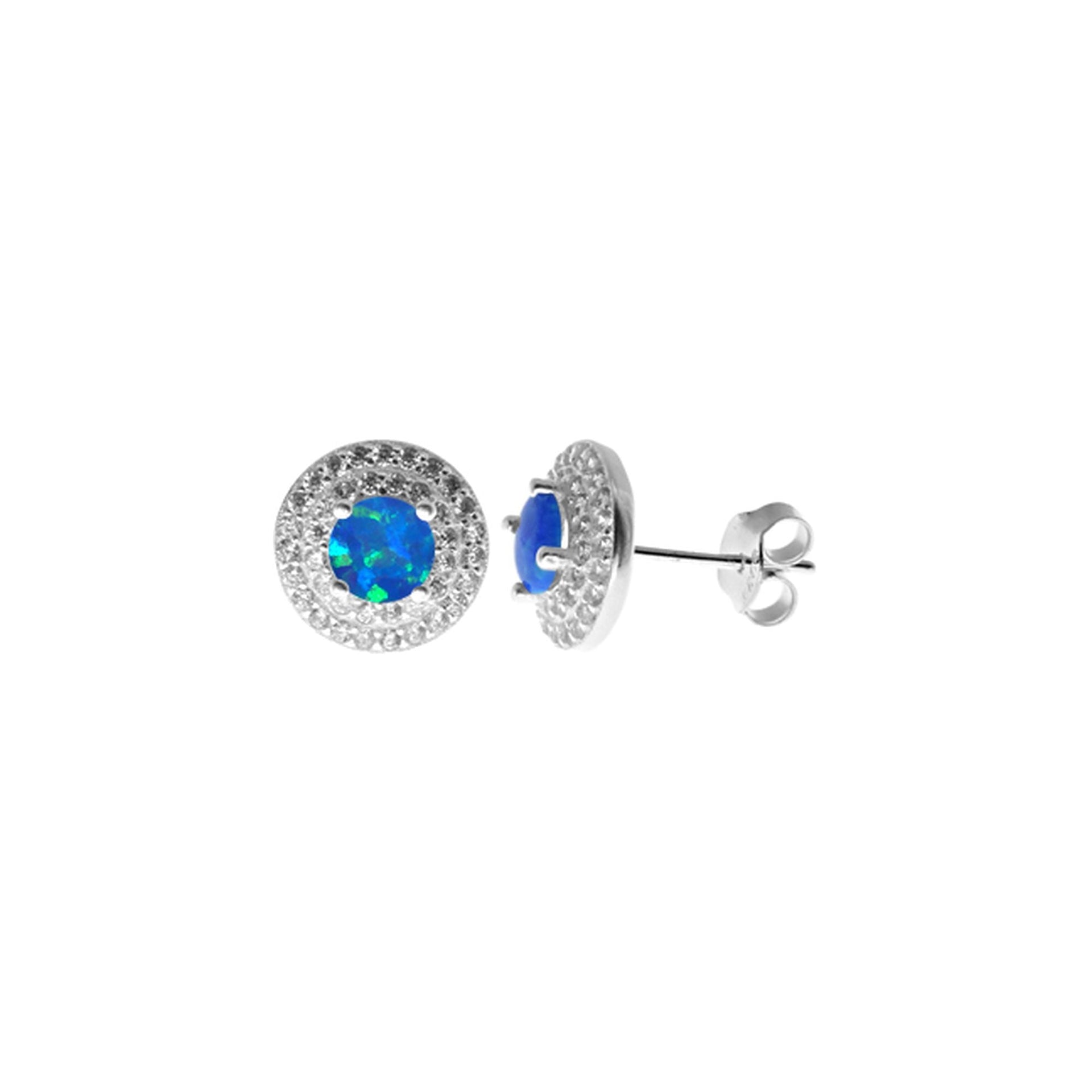 Aisha round blue glitz studs