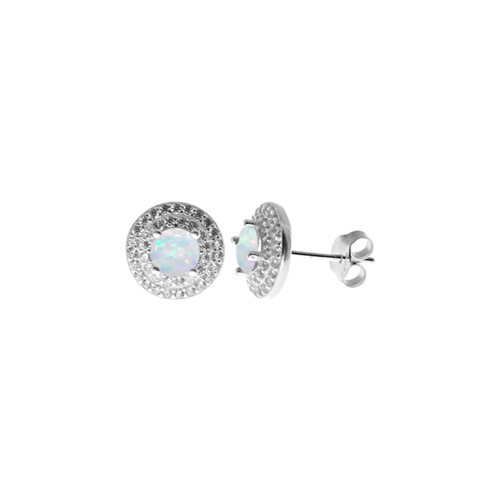 Aisha round white glitz studs