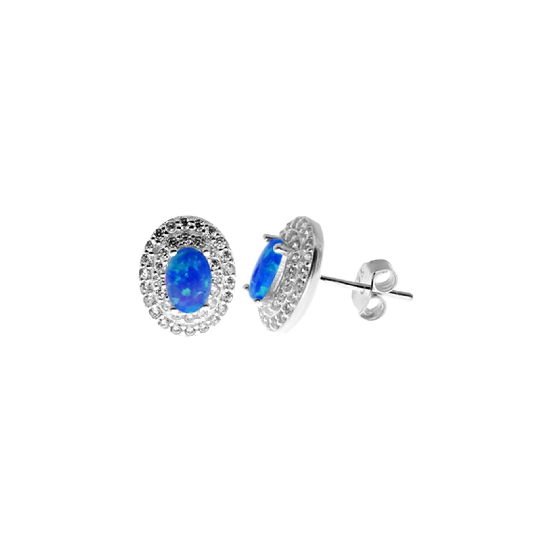 Aisha oval blue glitz studs