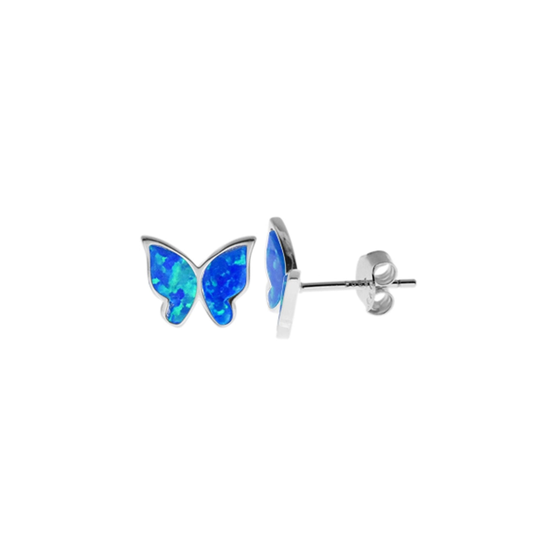 Emerie blue butterfly studs