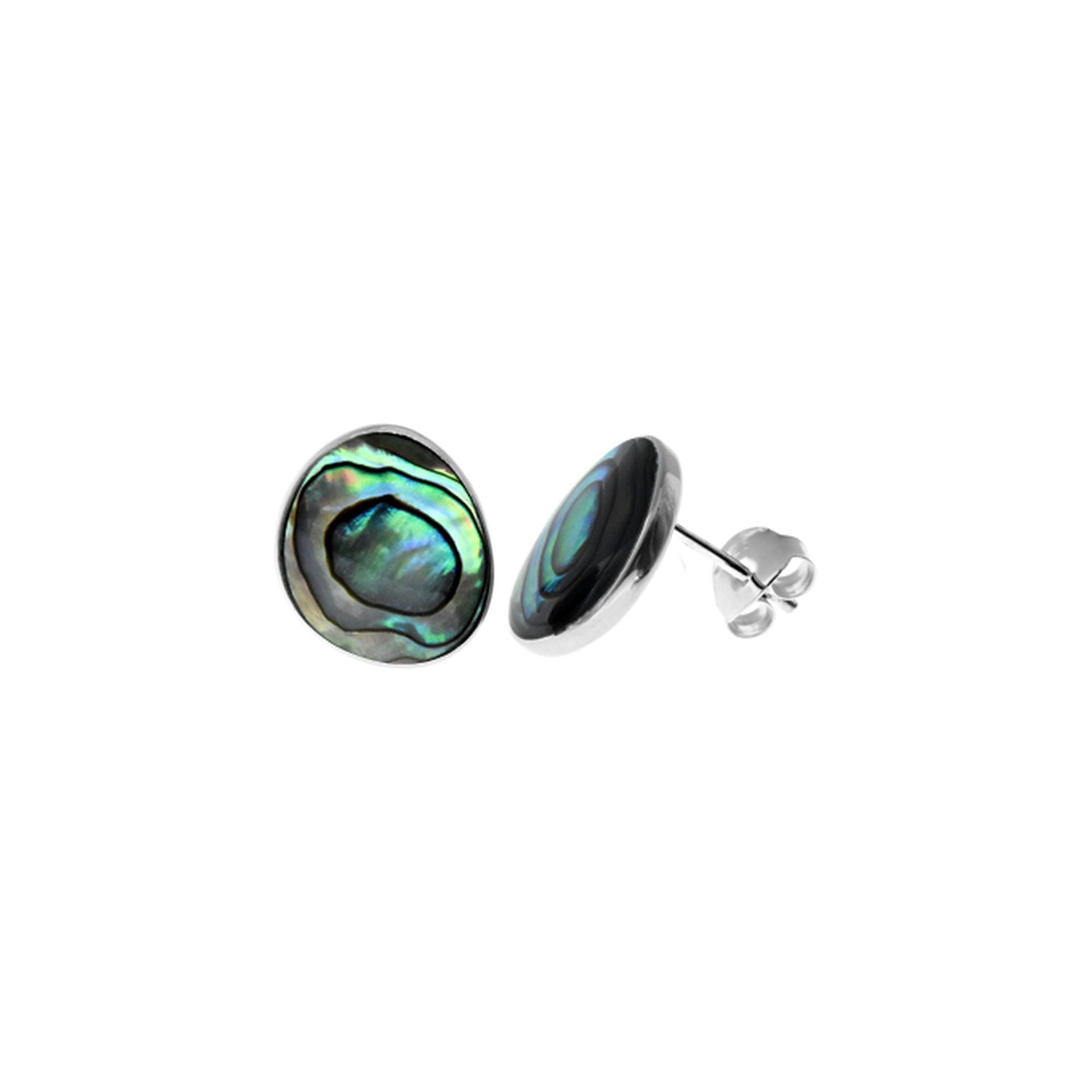 Bronwen paua shell pebble studs