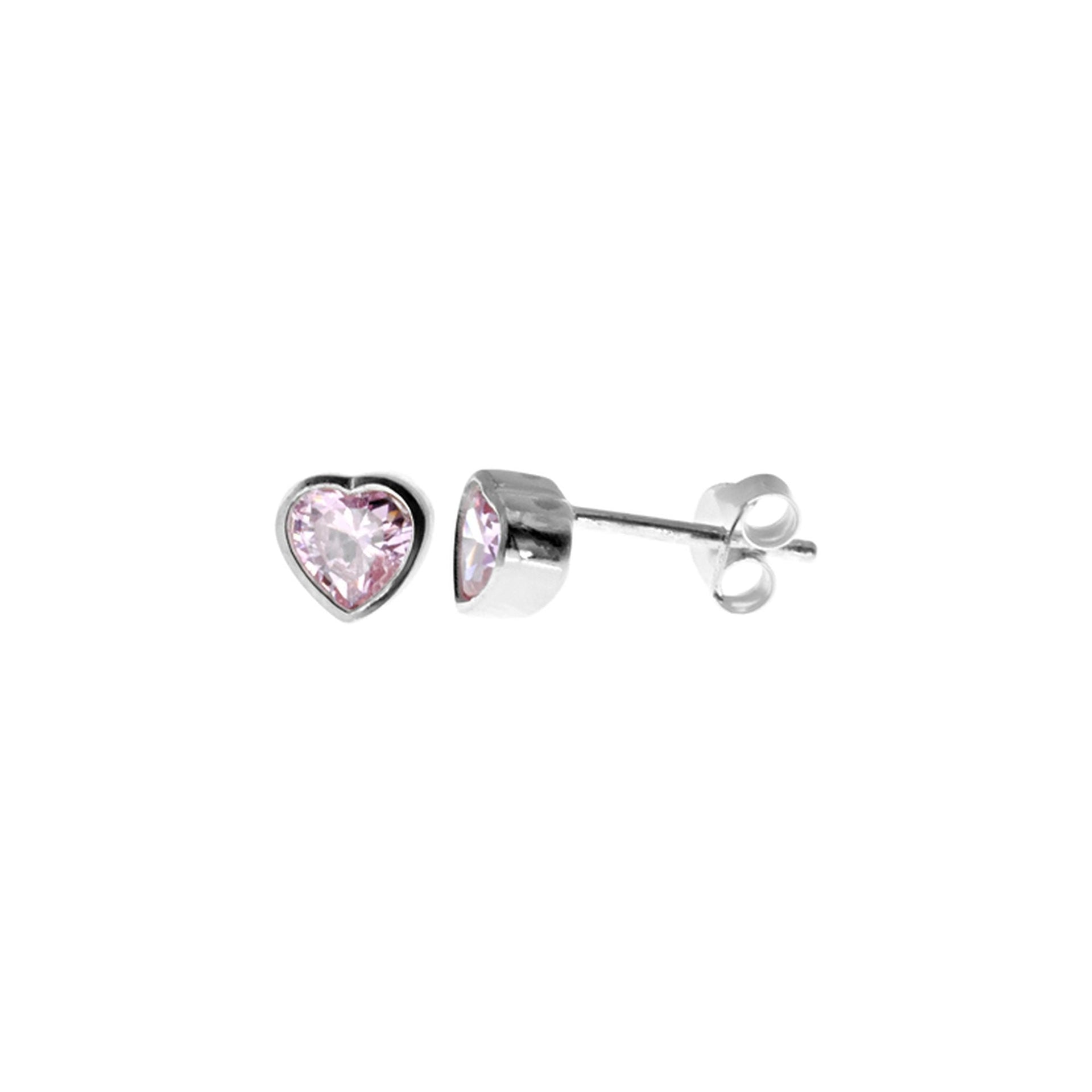 Heidi heart rose CZ stud earrings