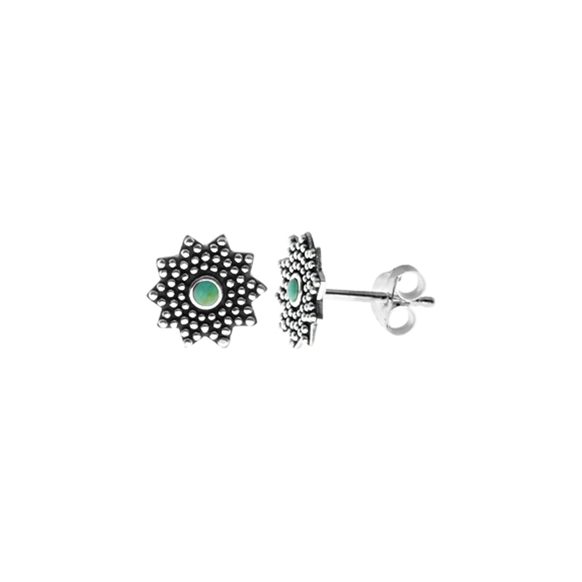 Zora turquoise sunflower studs